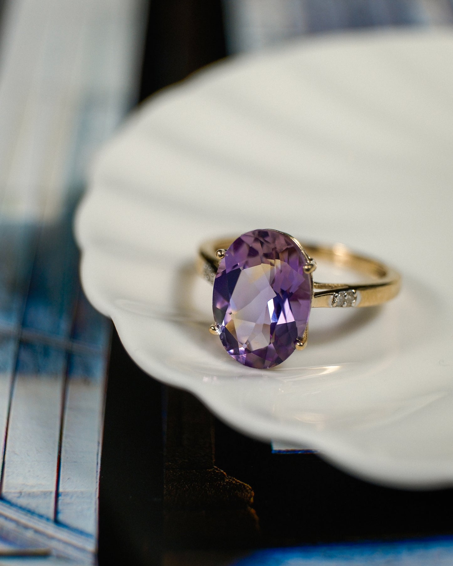 Leonora • Vintage Amethist & Diamant Solitair