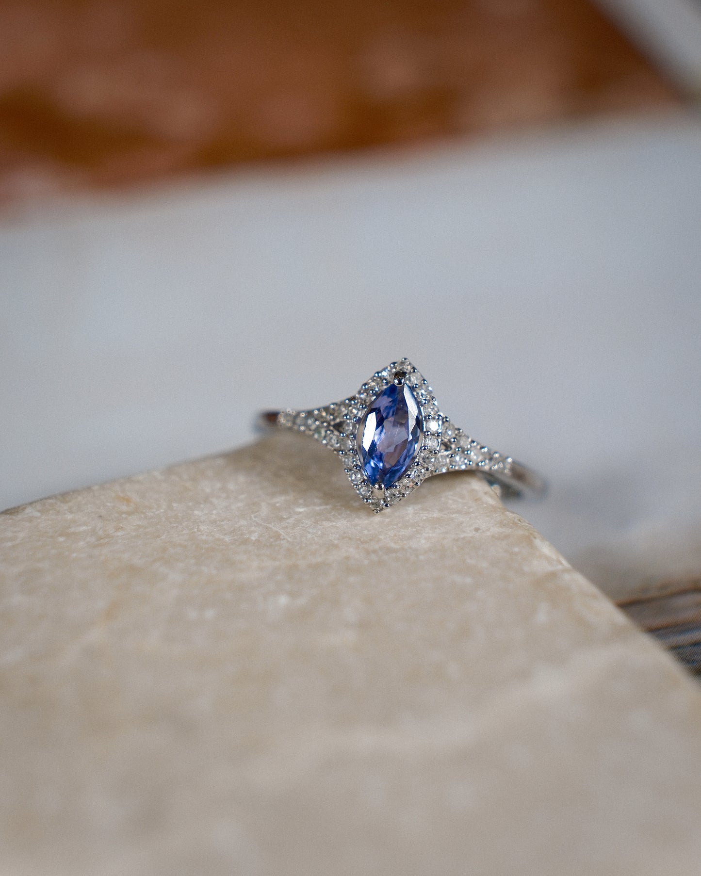 Celeste • Vintage Tanzaniet & Diamant Cluster