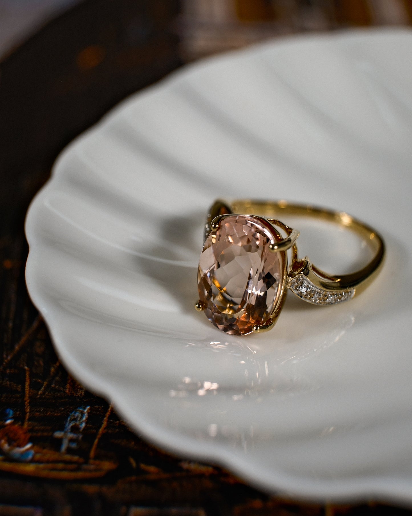 Donatella • Vintage Morganiet & Diamant Cluster