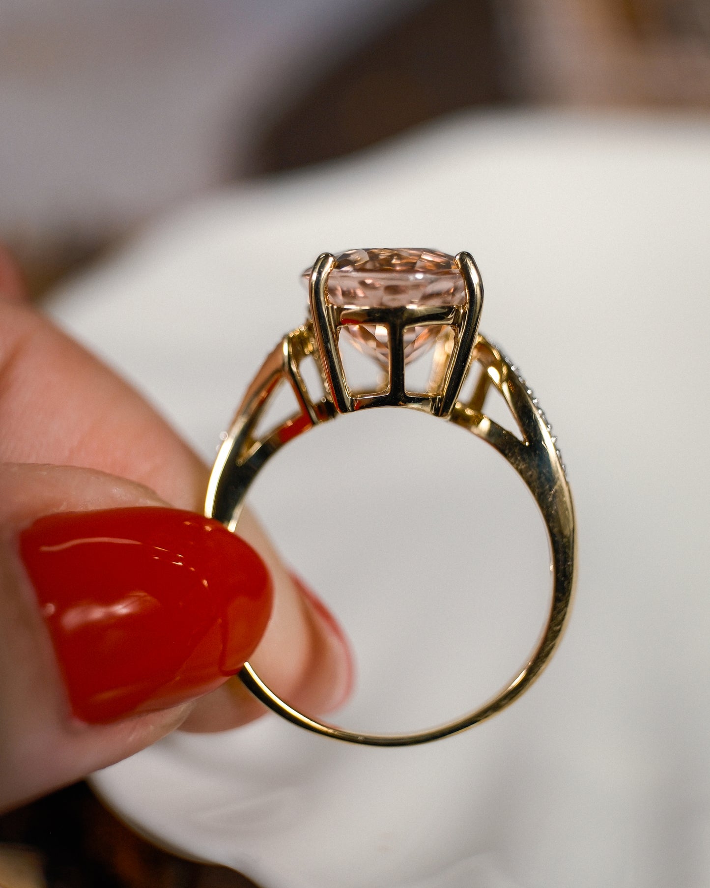 Donatella • Vintage Morganiet & Diamant Cluster