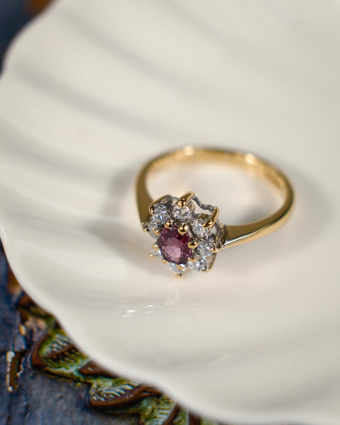 Fiorenza • Vintage Robijn & Diamant Cluster