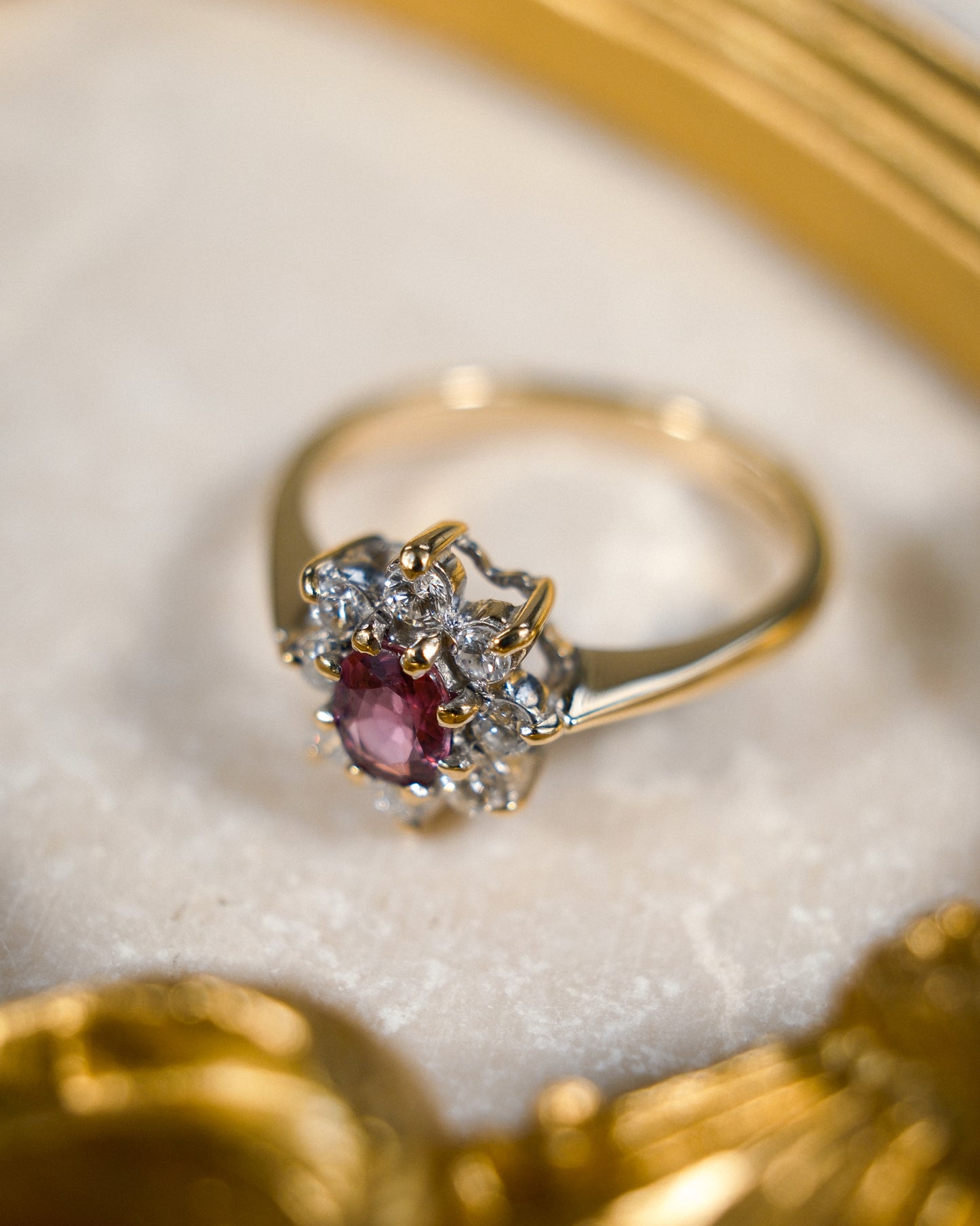 Fiorenza • Vintage Robijn & Diamant Cluster