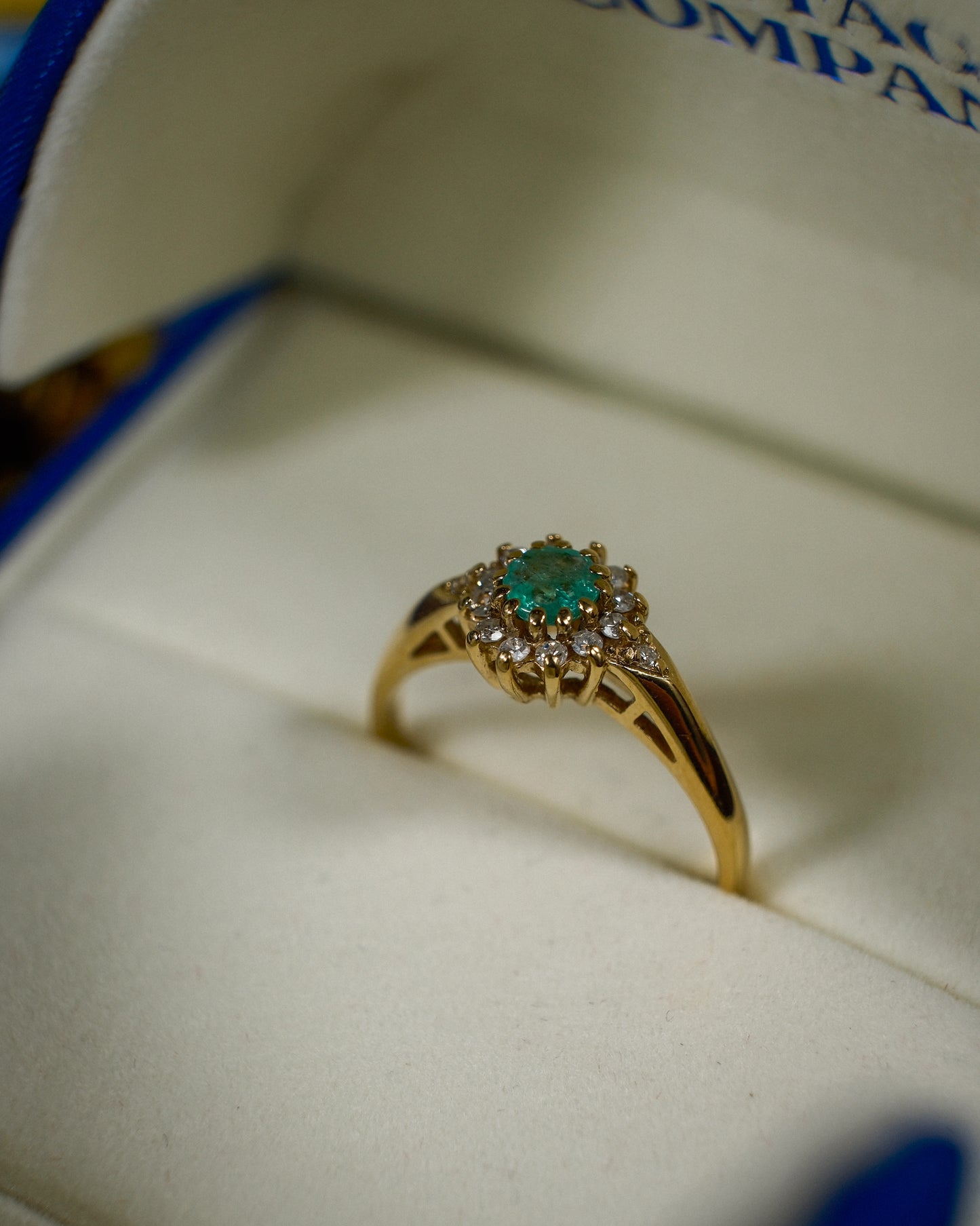Inès • Vintage Smaragd & Diamant Cluster