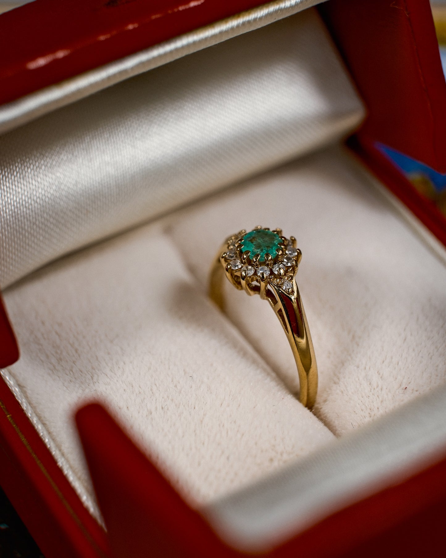 Inès • Vintage Smaragd & Diamant Cluster