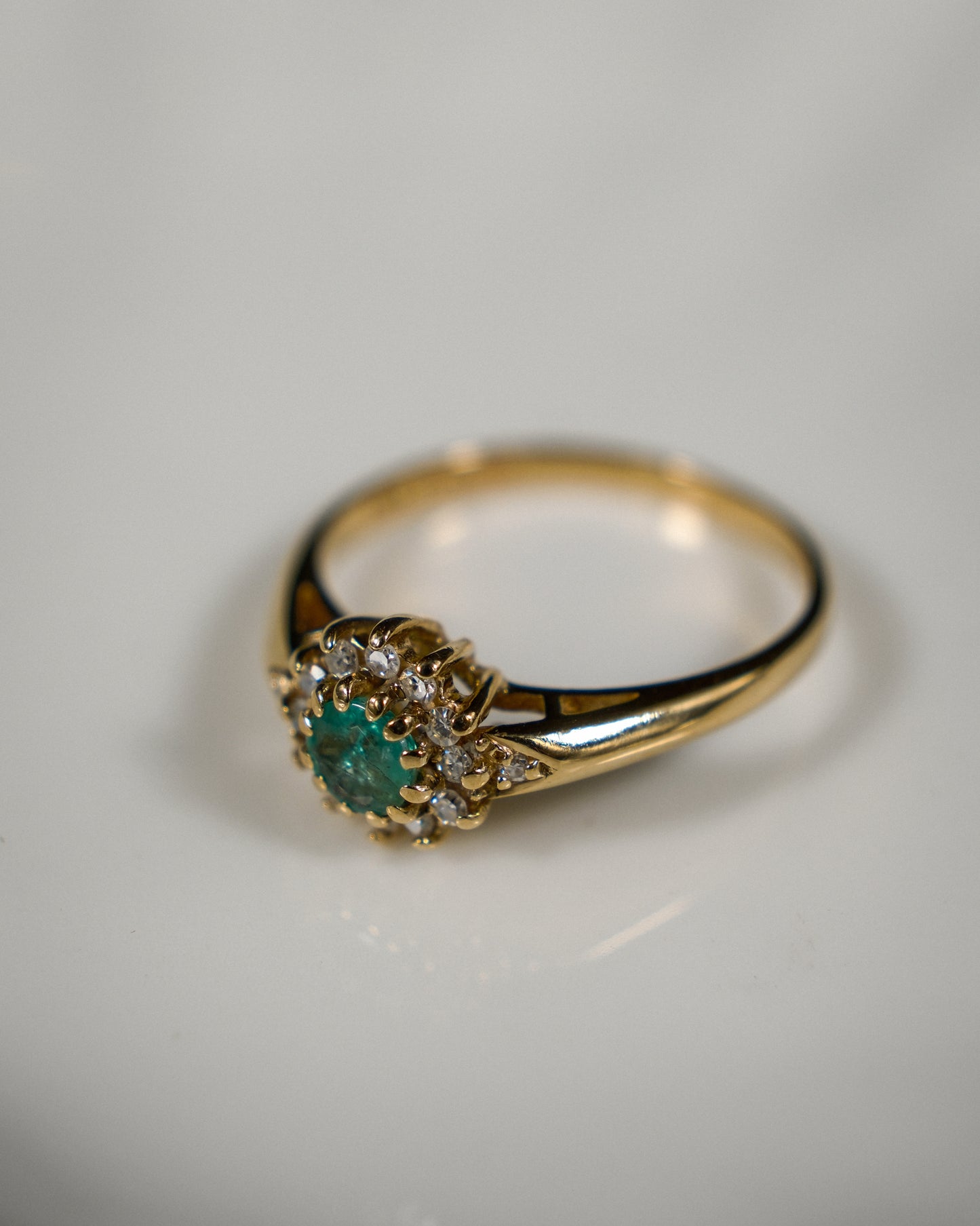 Inès • Vintage Smaragd & Diamant Cluster