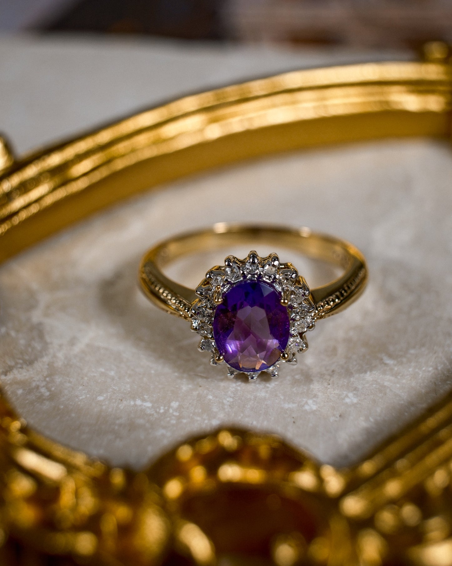 Livia • Vintage Amethist & Diamant Cluster