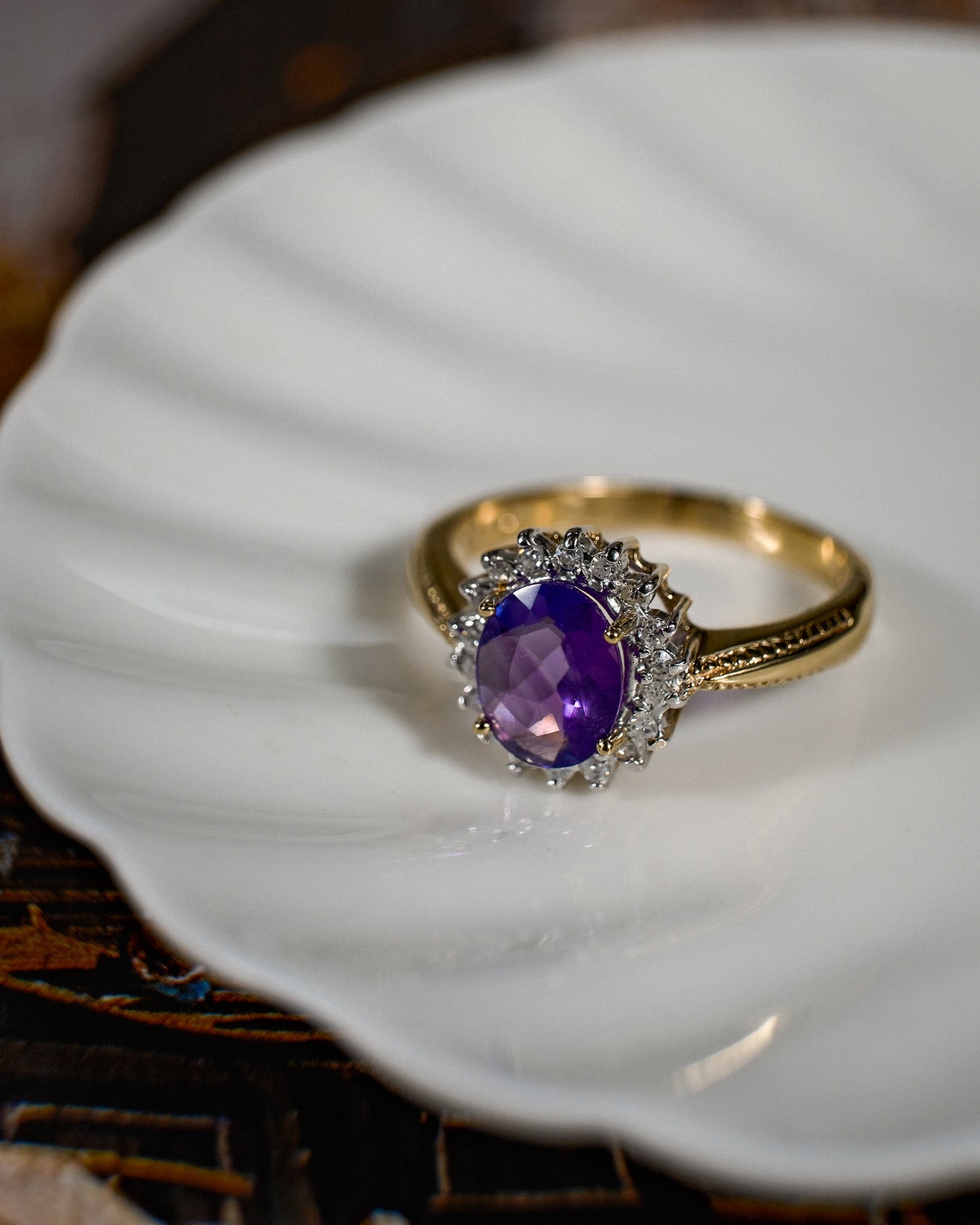 Livia • Vintage Amethist & Diamant Cluster