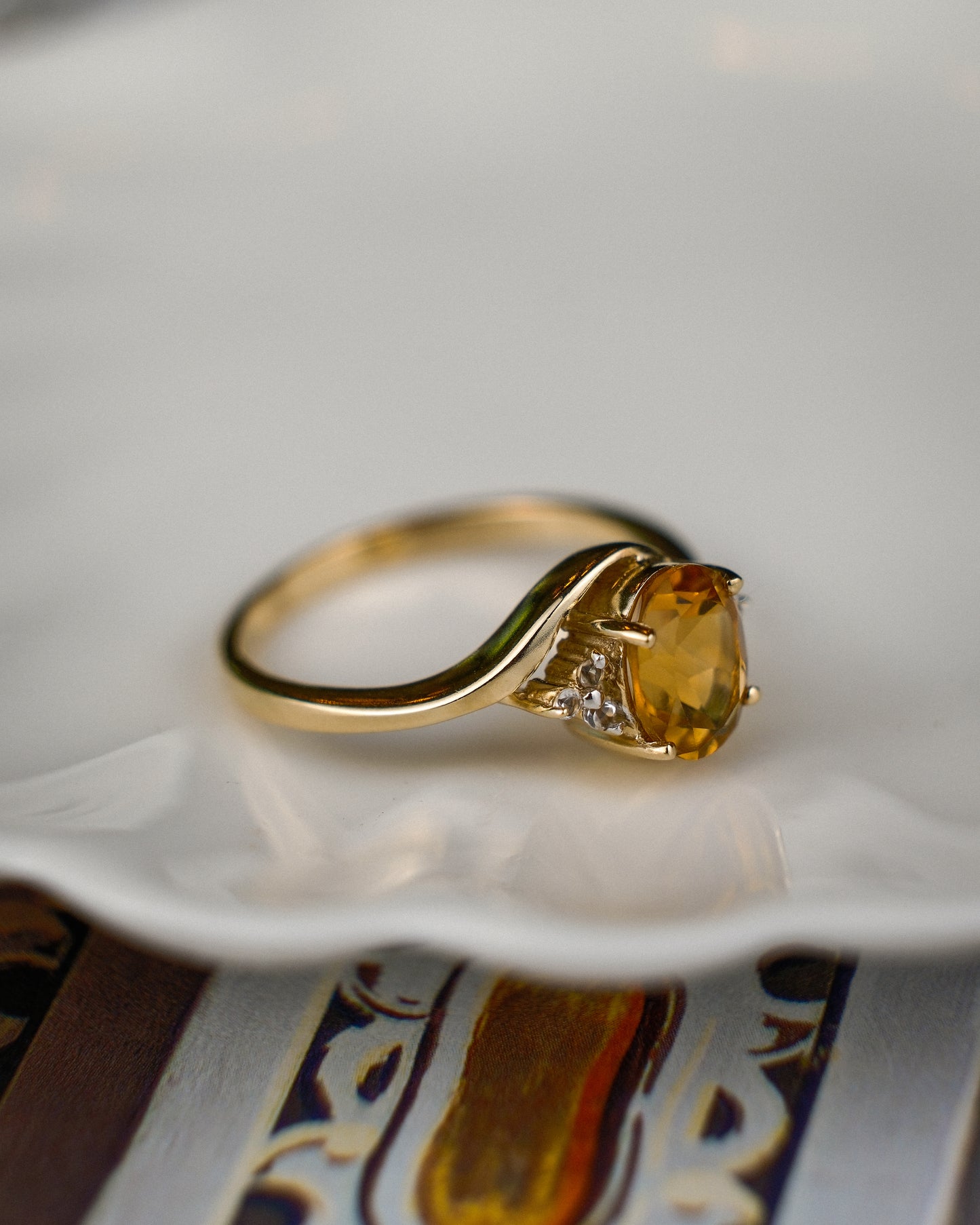 Rosalie • Vintage Citrien & Zirkonia Cluster