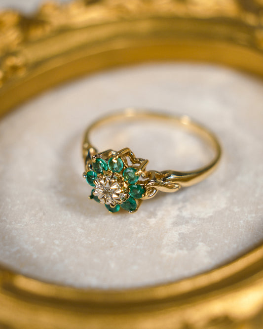 Calandra • Vintage Smaragd & Diamant Cluster