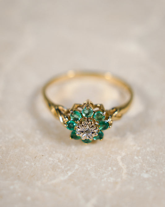 Calandra • Vintage Smaragd & Diamant Cluster