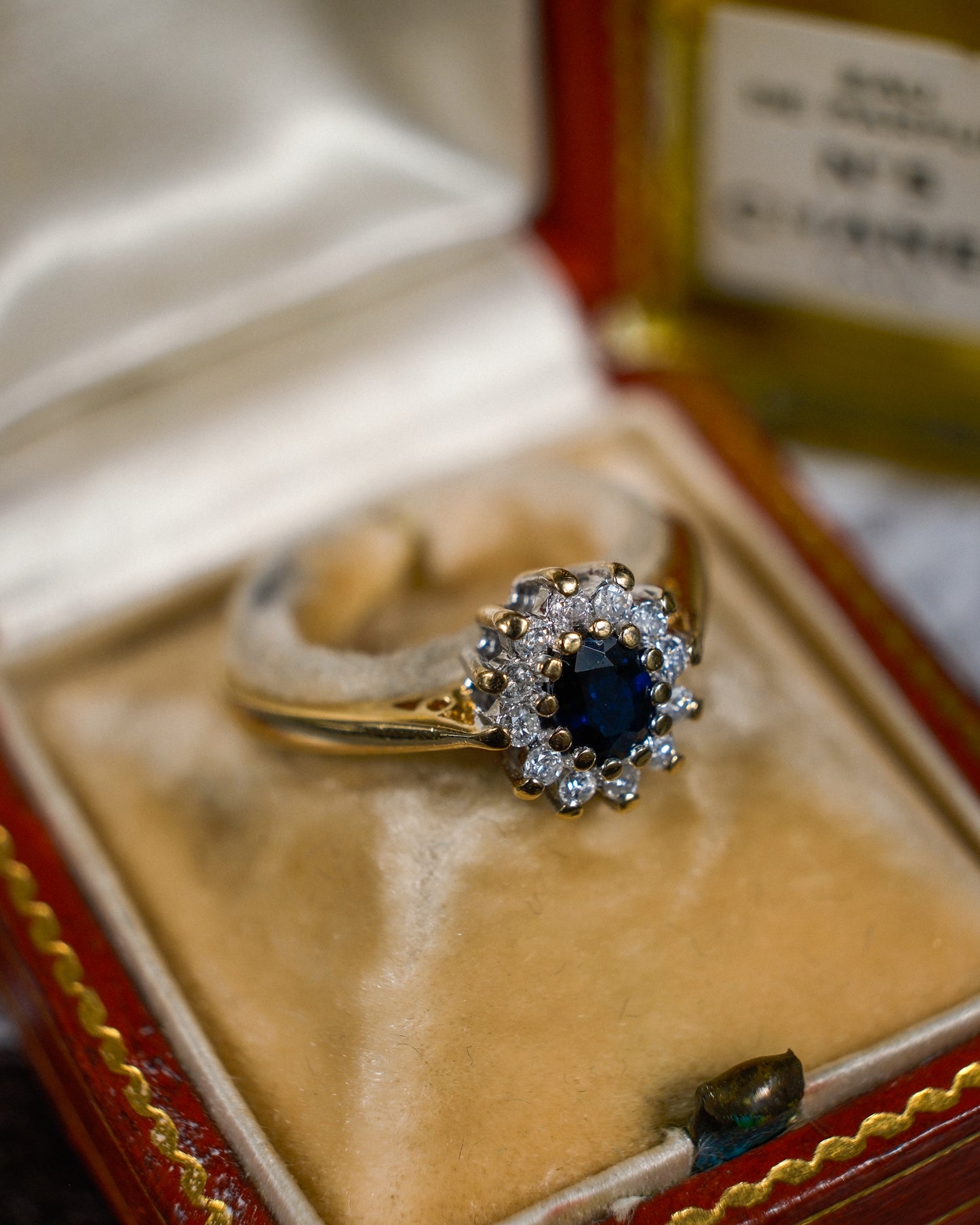 Celina • Vintage Saffier & Diamant Cluster