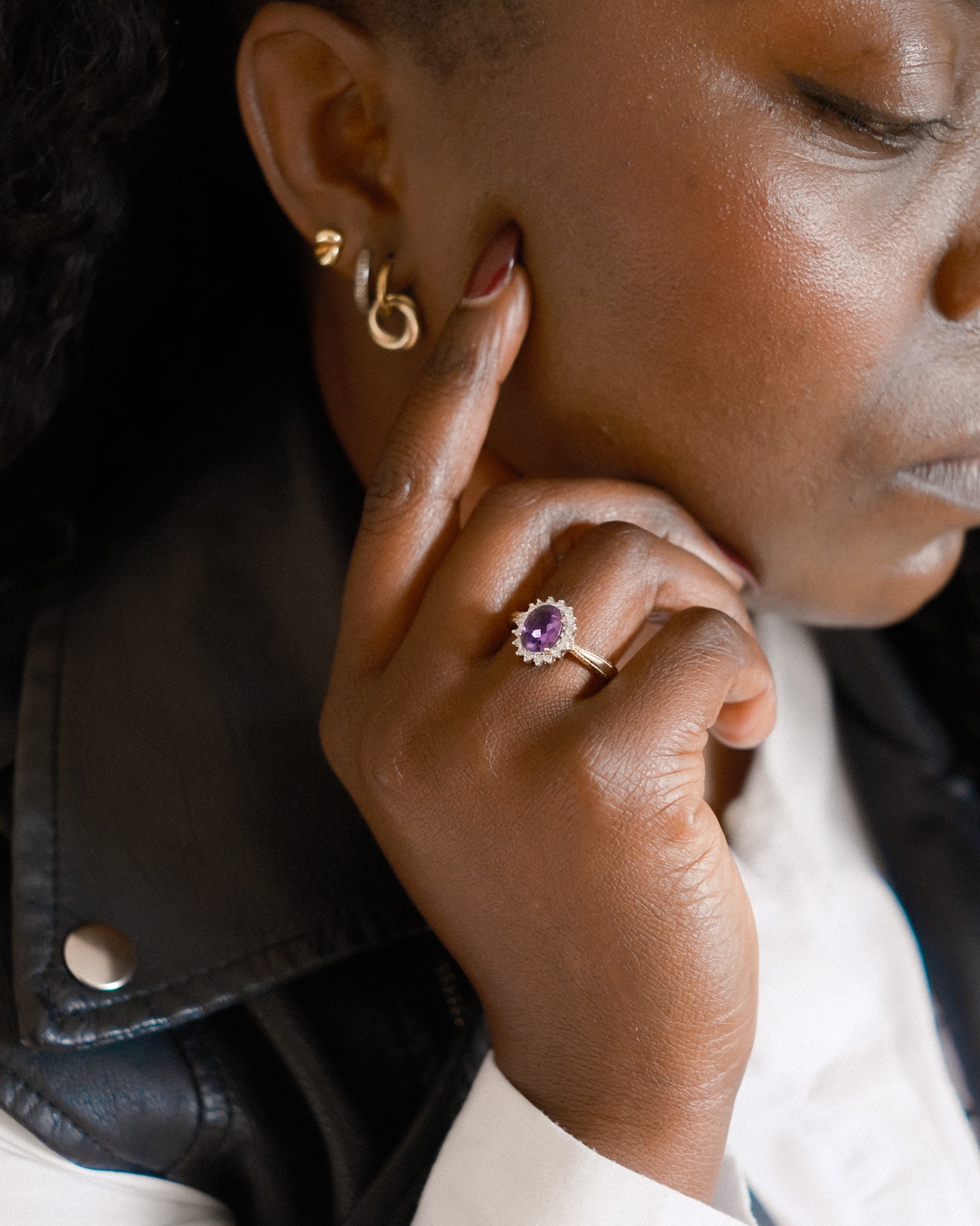 Livia • Vintage Amethist & Diamant Cluster