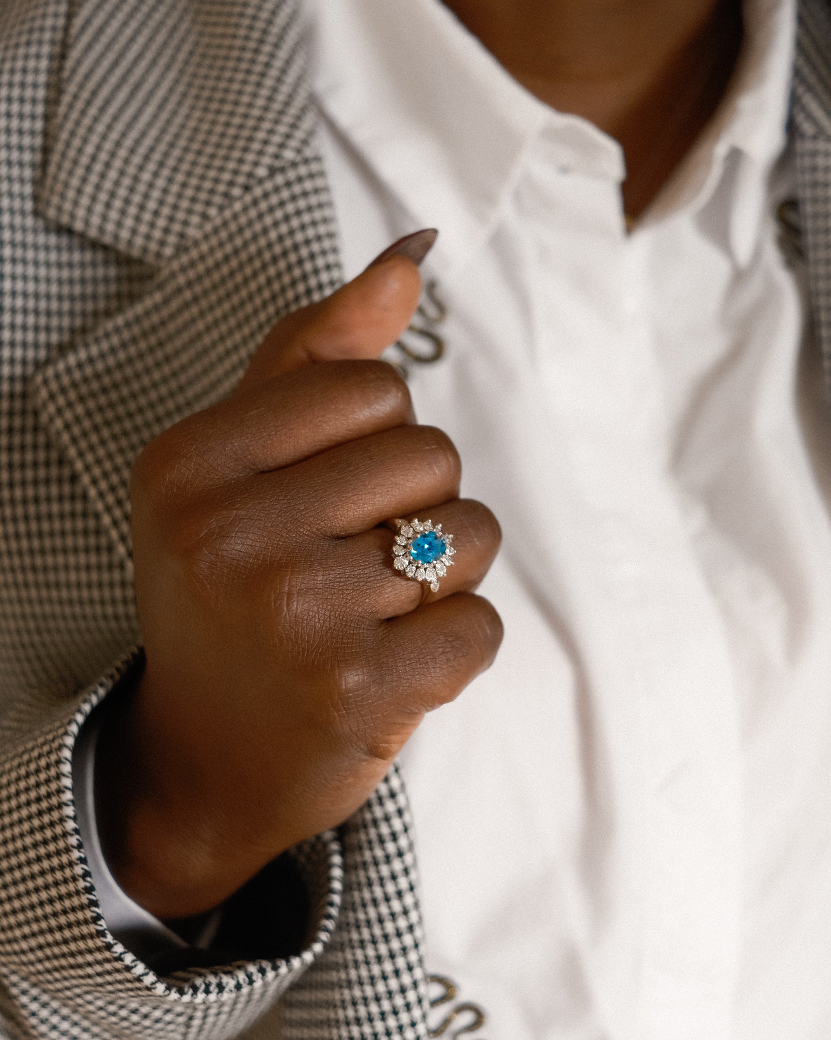 Isolde • Vintage Topaas & Diamant Cluster