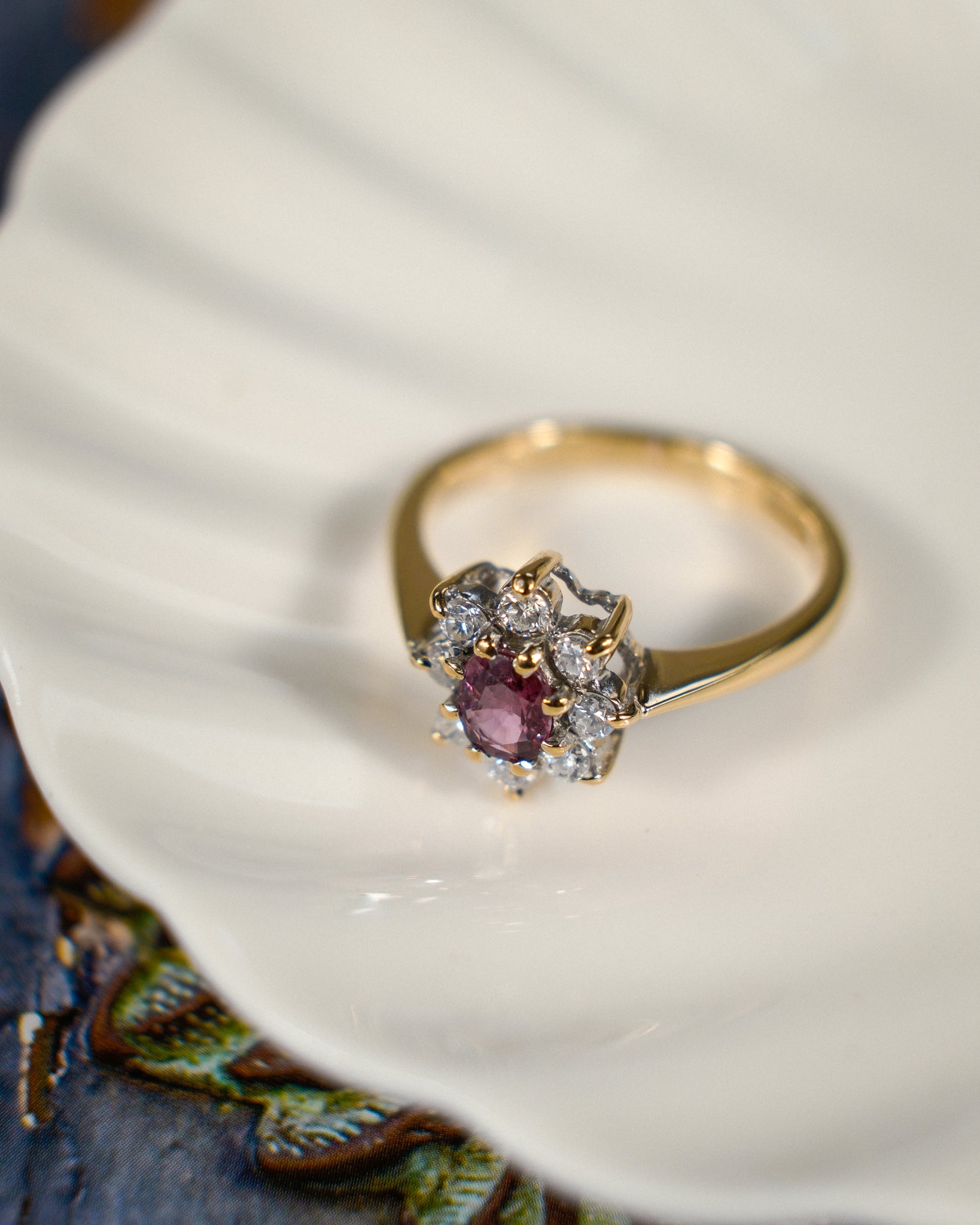 Fiorenza • Vintage Robijn & Diamant Cluster