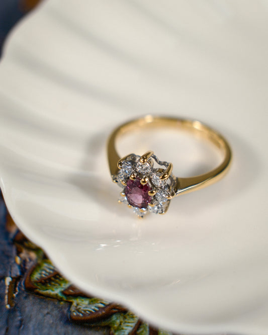 Fiorenza • Vintage Robijn & Diamant Cluster