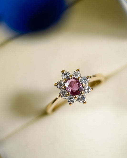 Fiorenza • Vintage Robijn & Diamant Cluster
