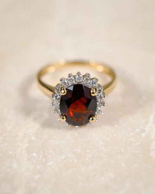 Graziana • Vintage Granaat & Diamant Cluster