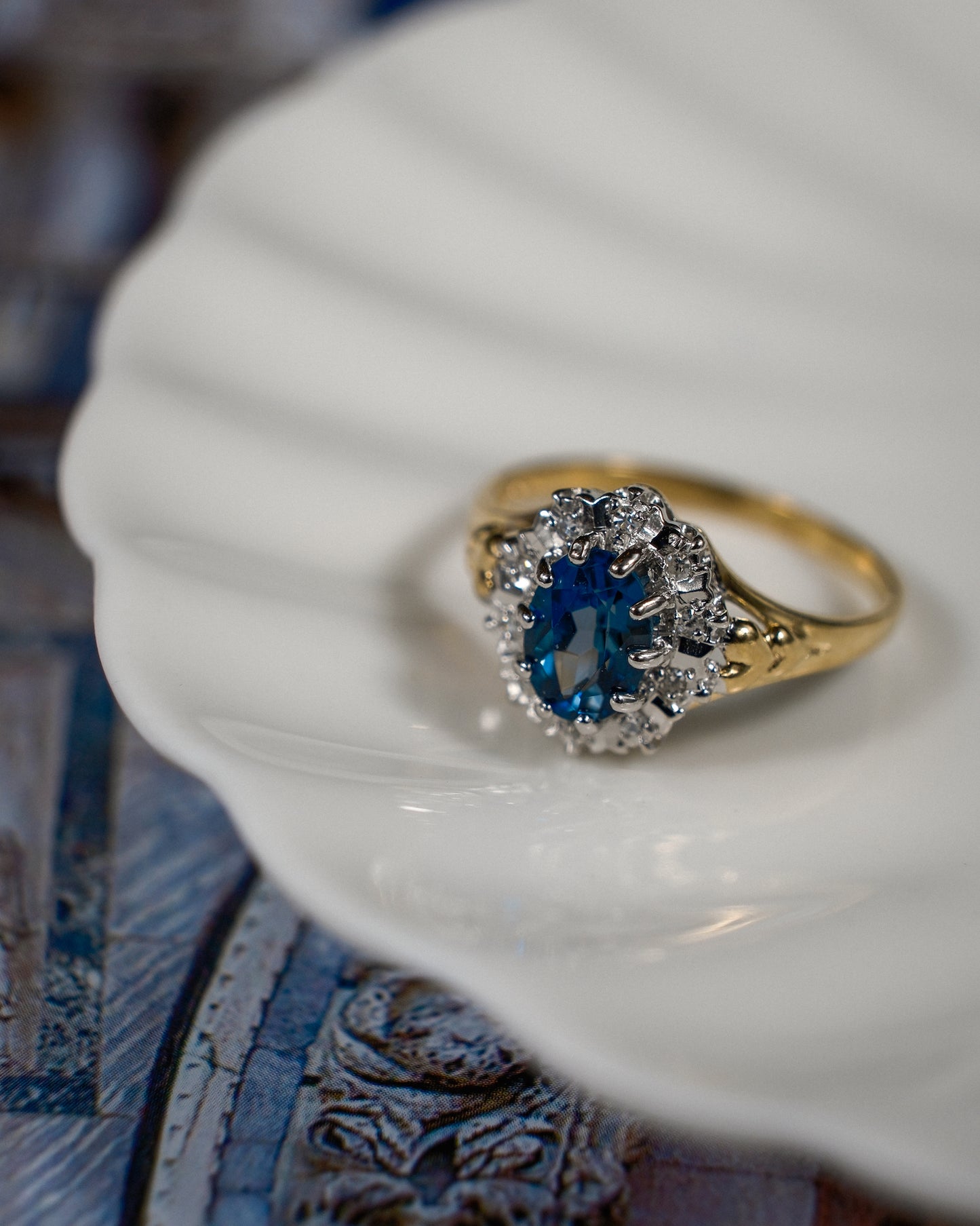 Helena • Vintage Topaas & Diamant Cluster