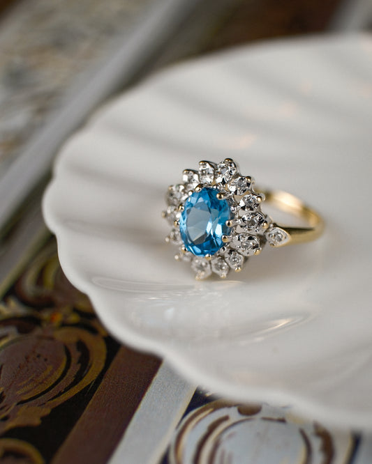 Isolde • Vintage Topaas & Diamant Cluster