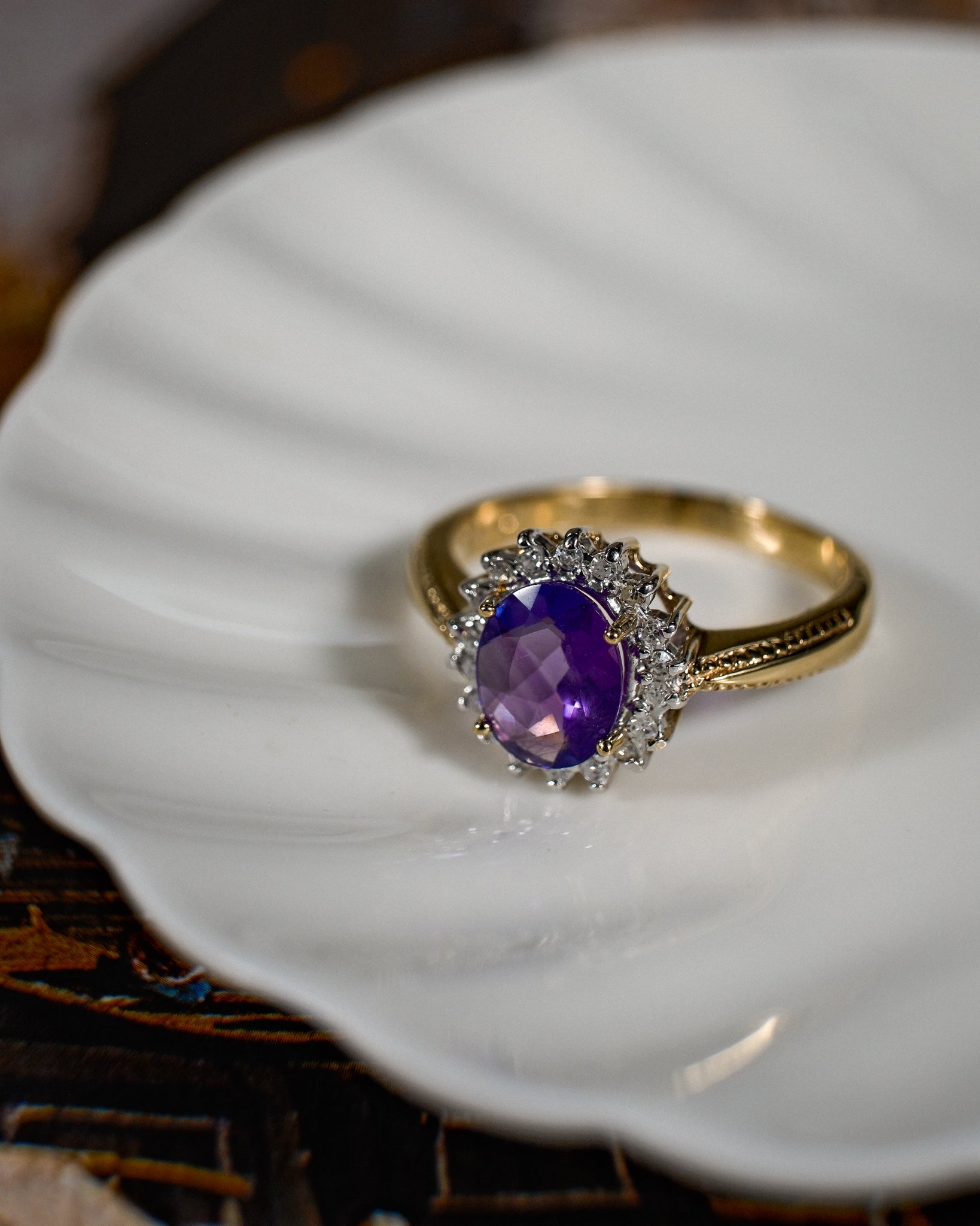 Livia • Vintage Amethist & Diamant Cluster