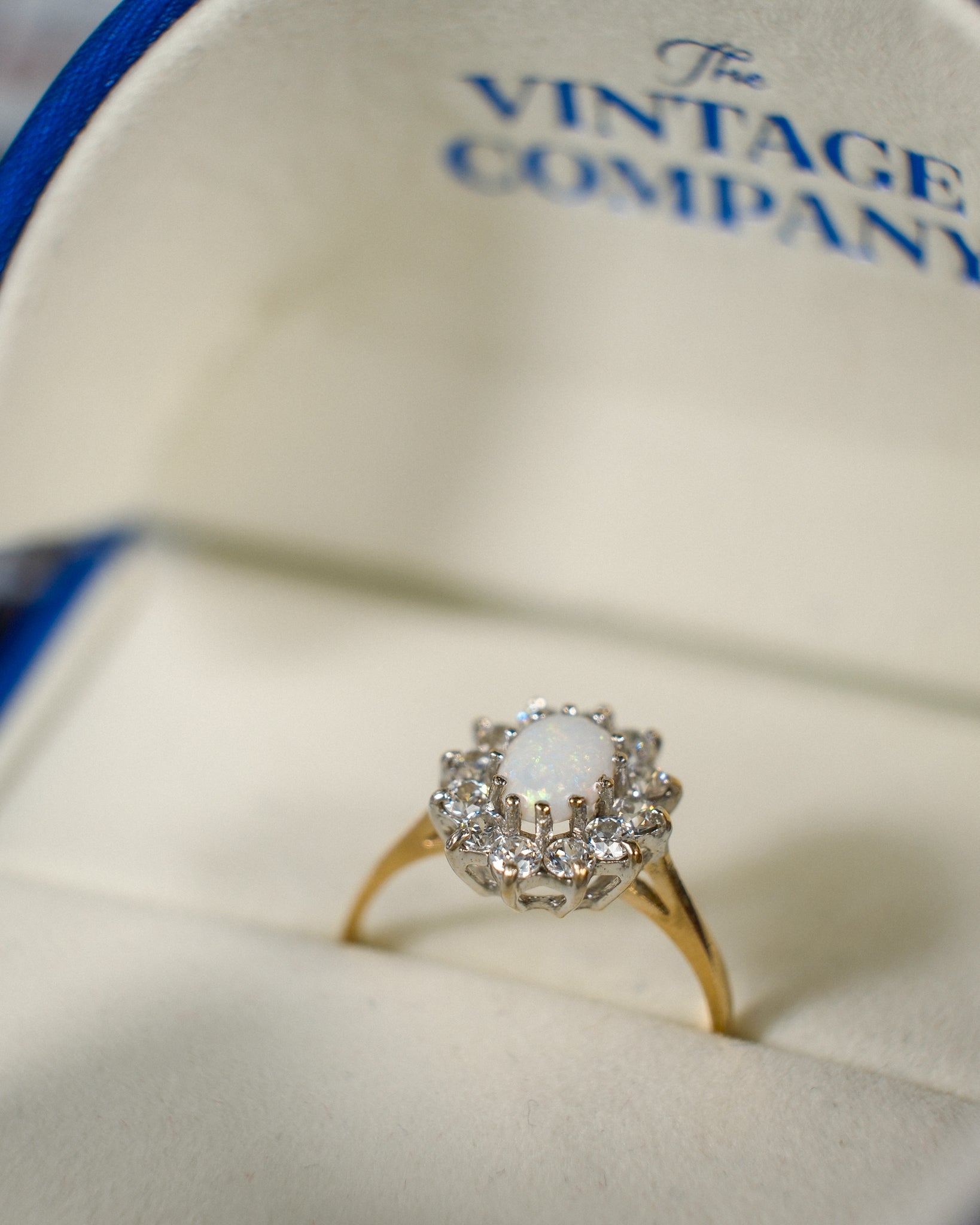 Marcella • Vintage Opaal & Diamant Cluster