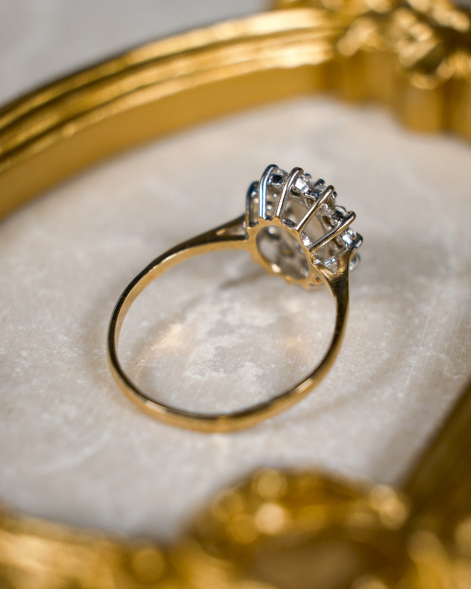 Marcella • Vintage Opaal & Diamant Cluster