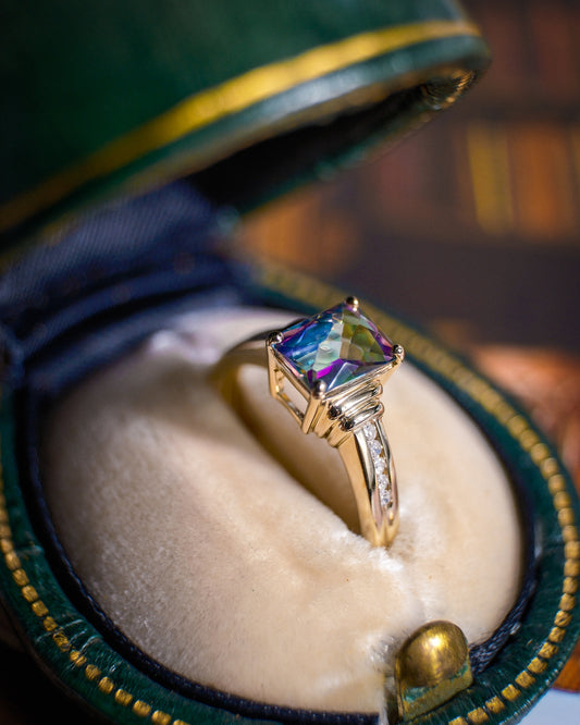 Ornella • Vintage Mystic Topaas & Diamant Cluster