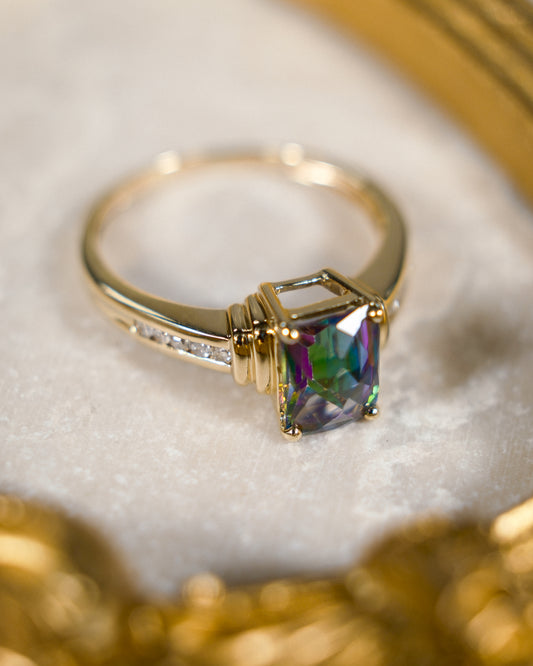 Ornella • Vintage Mystic Topaas & Diamant Cluster