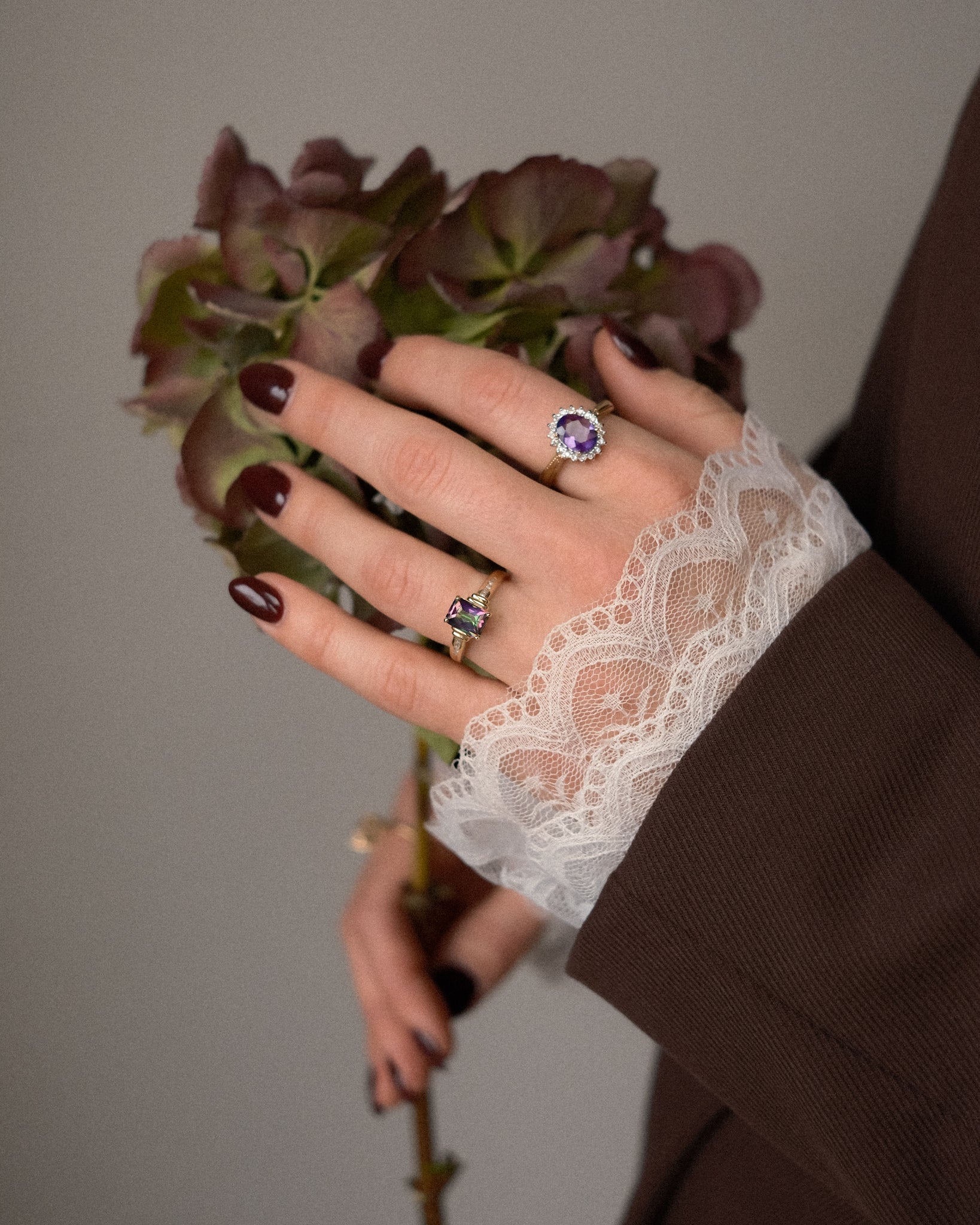 Ornella • Vintage Mystic Topaas & Diamant Cluster