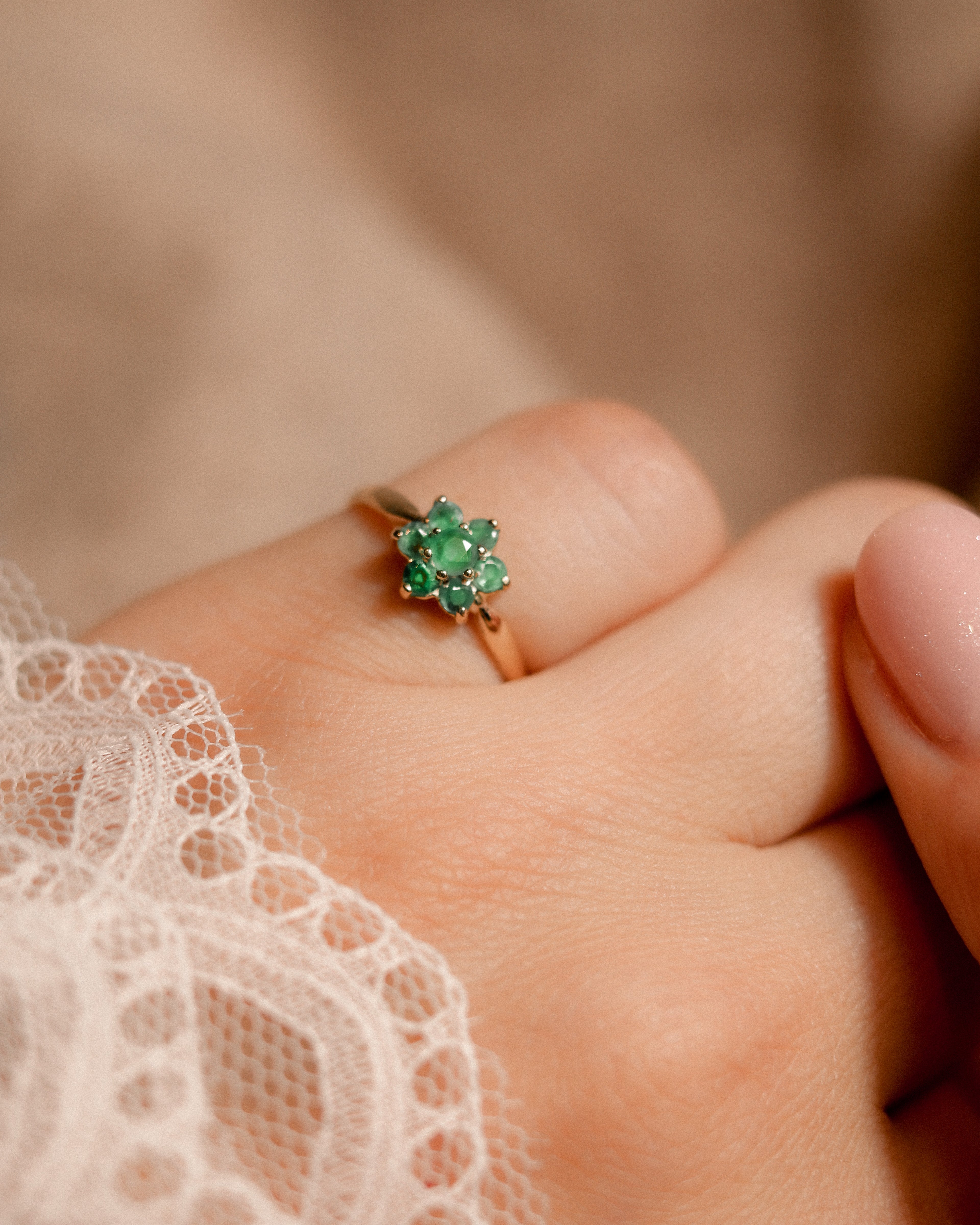 Anaïs • Vintage Smaragd Cluster Ring