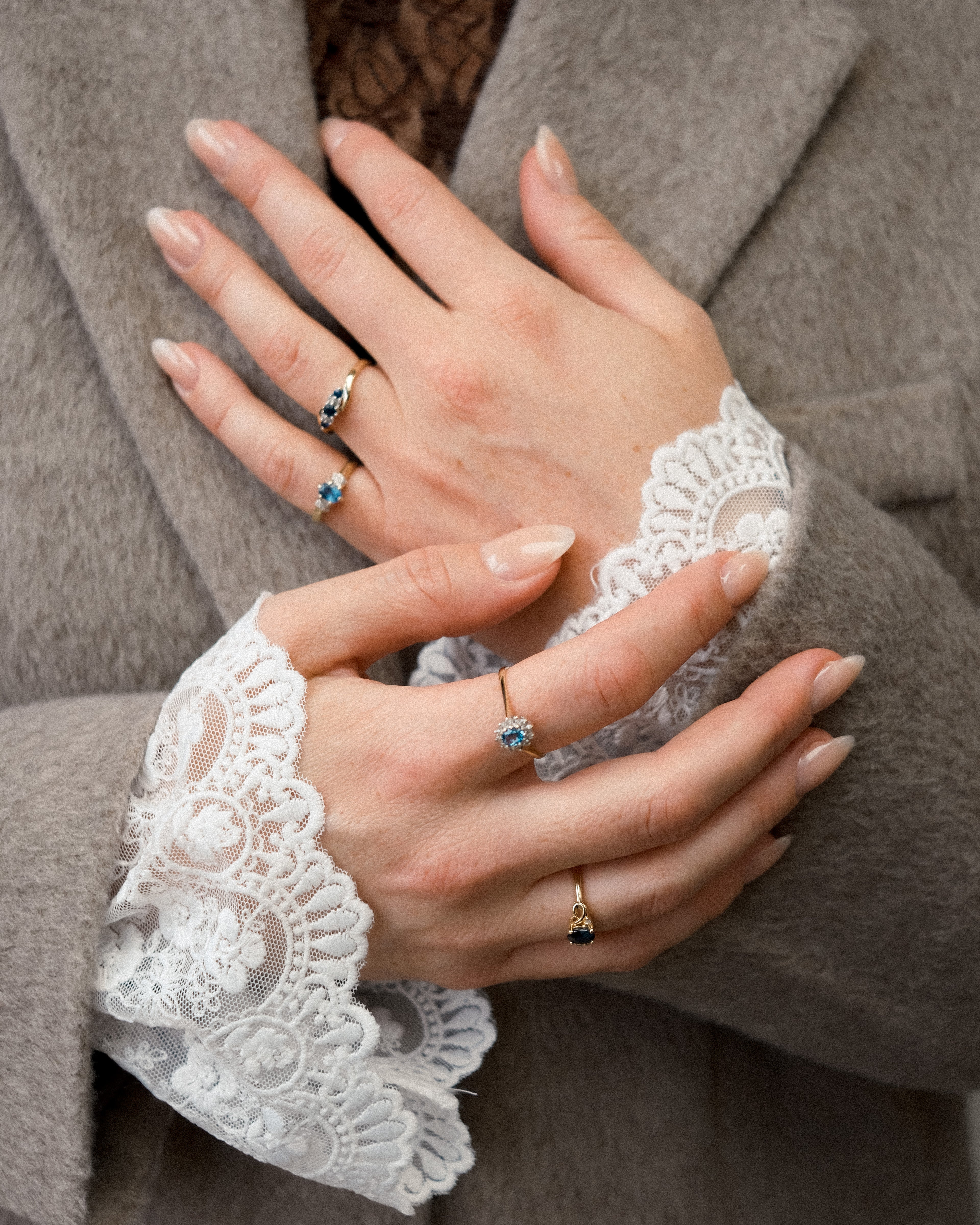 Auriane • Vintage Topaas & Diamant Cluster Ring