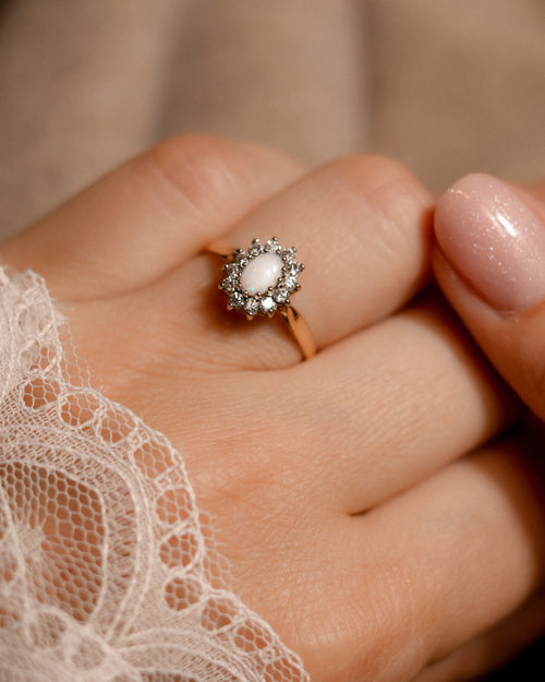 Avelisse • Vintage Opaal & Zirkonia Dress Ring