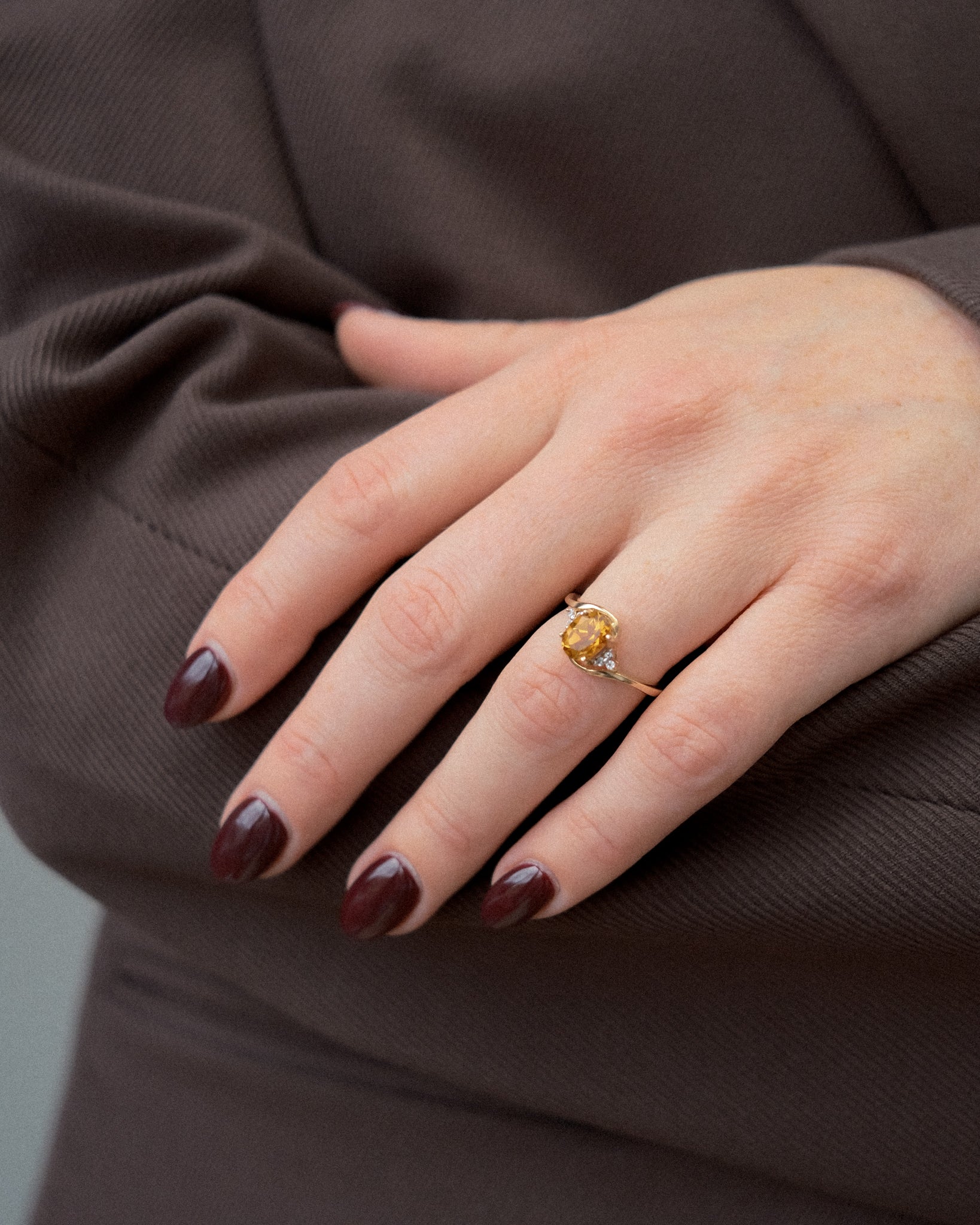 Rosalie • Vintage Citrien & Zirkonia Cluster