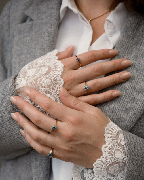 Corinne • Vintage Saffier Solitaire Ring