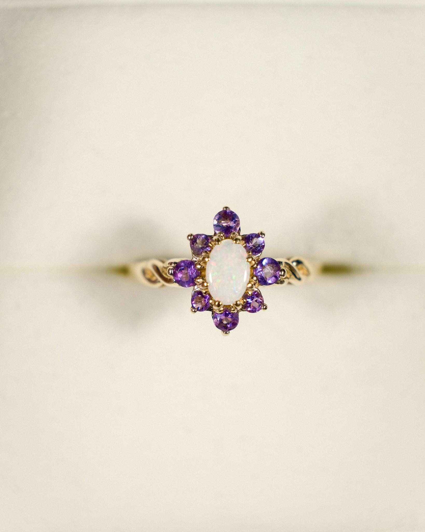 Clémence • Vintage Opaal & Amethist Cluster Ring