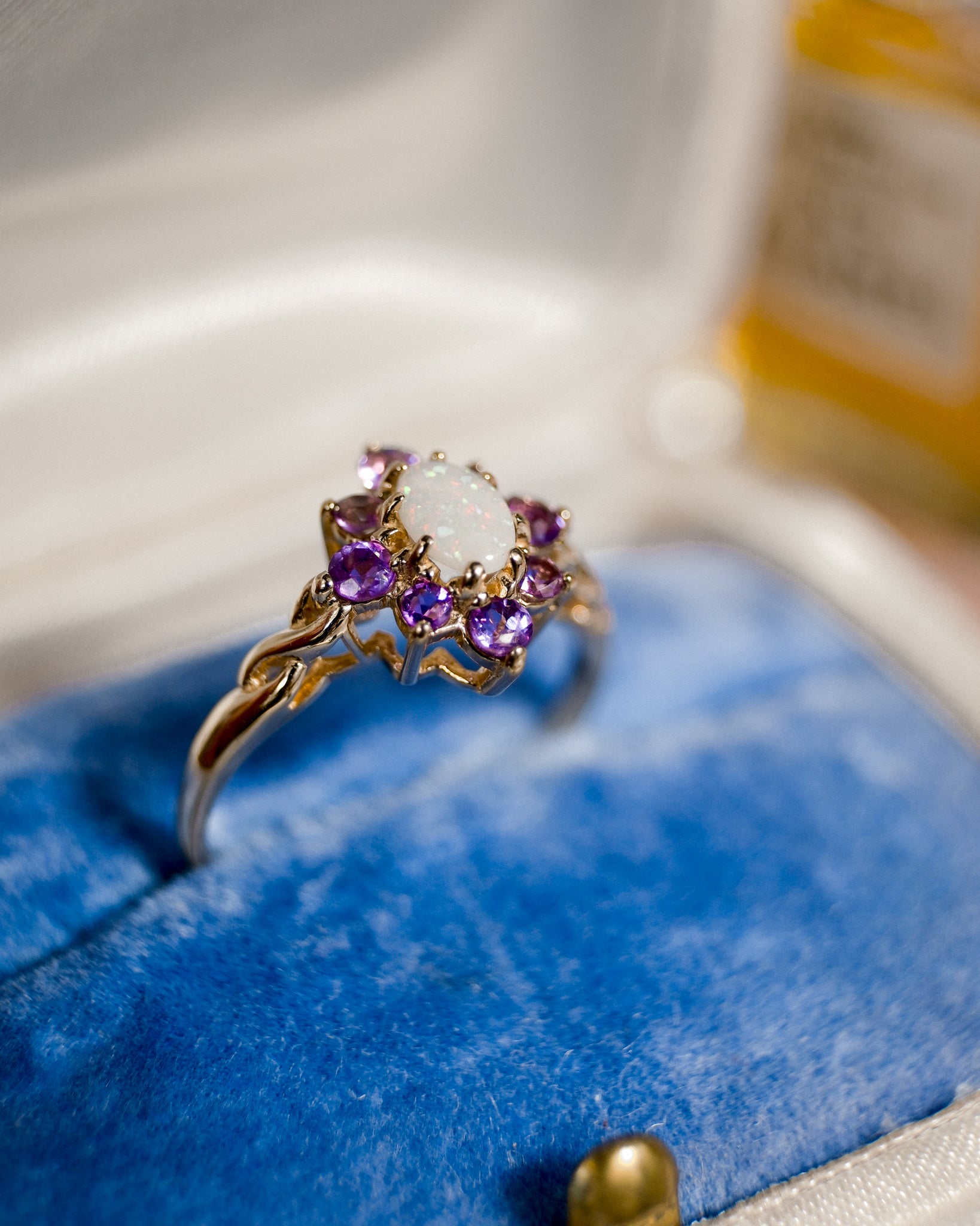 Clémence • Vintage Opaal & Amethist Cluster Ring