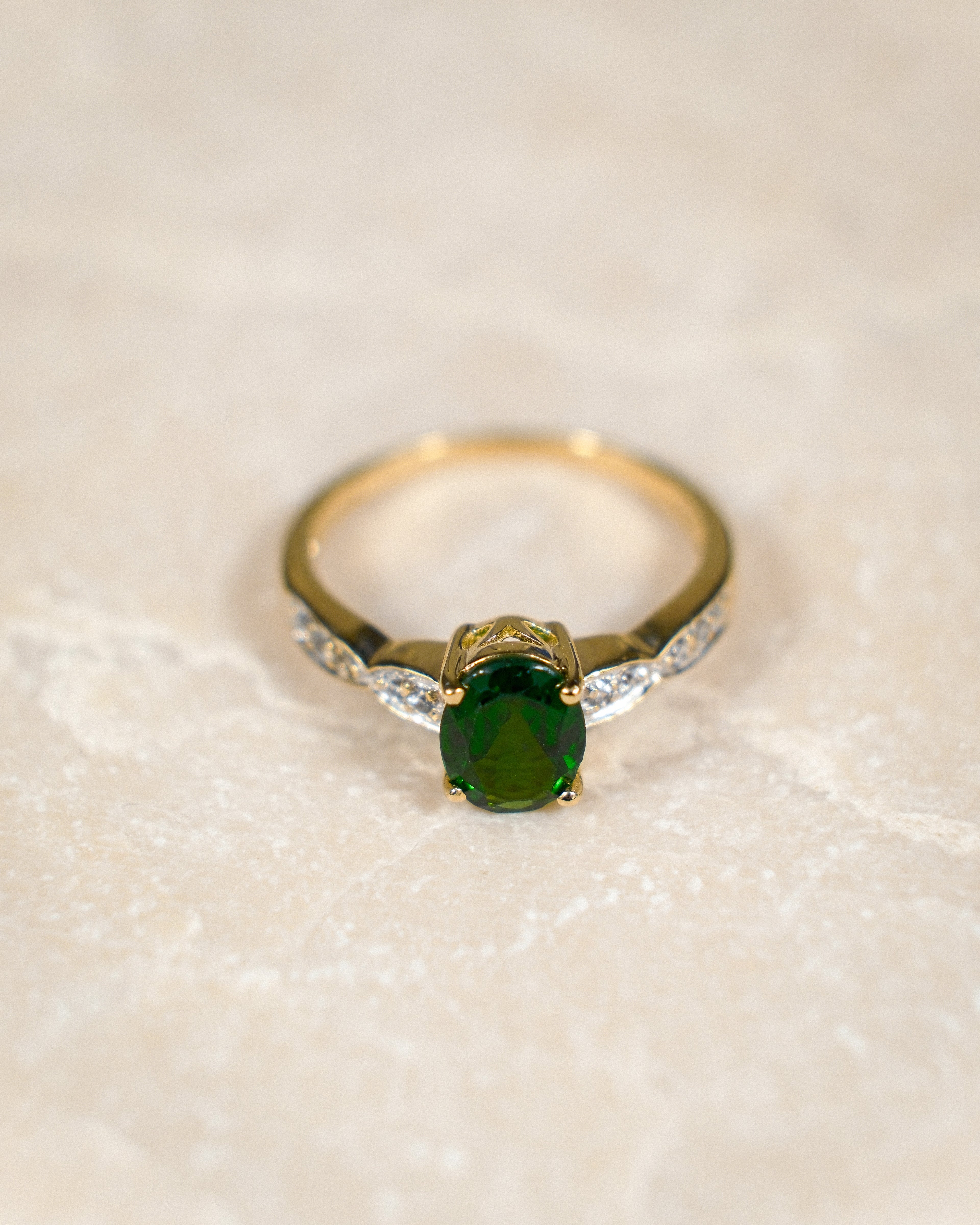 Cressida • Vintage Diopsiet & Diamant Dress Ring