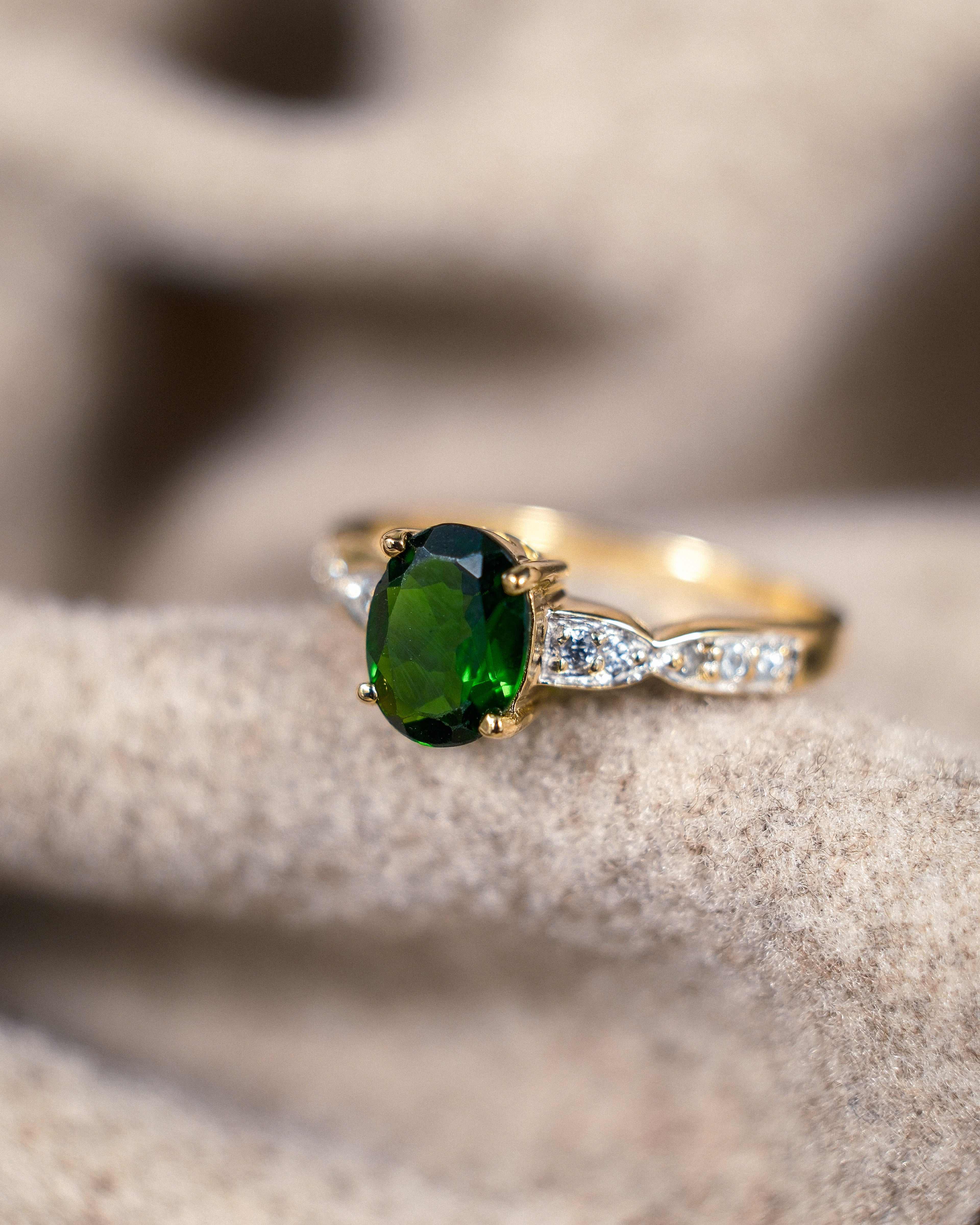 Cressida • Vintage Diopsiet & Diamant Dress Ring