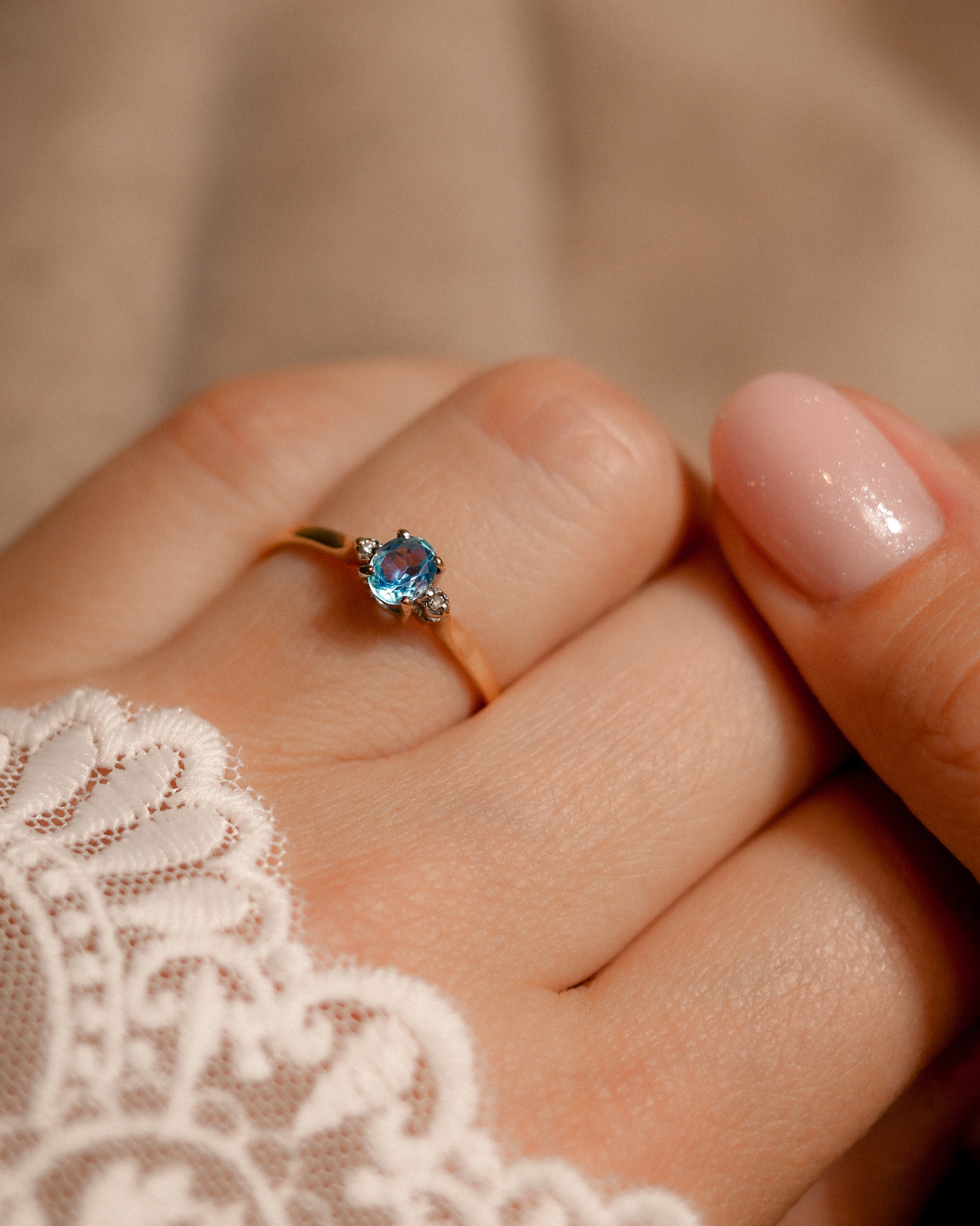 Eleanore • Vintage Topaas & Diamant Dress Ring