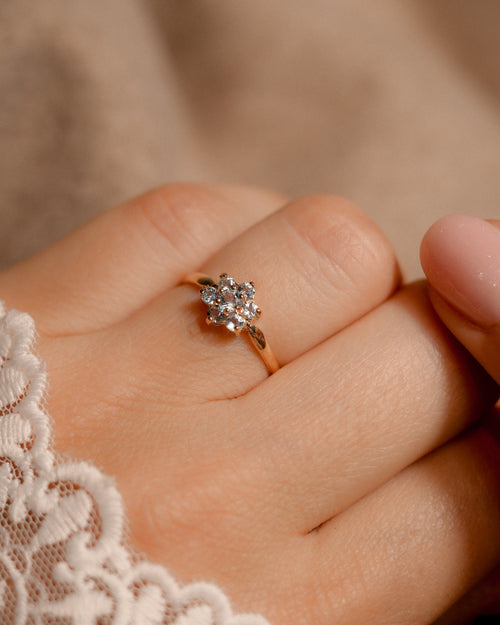 Elisanne • Vintage Aquamarijn Cluster Ring