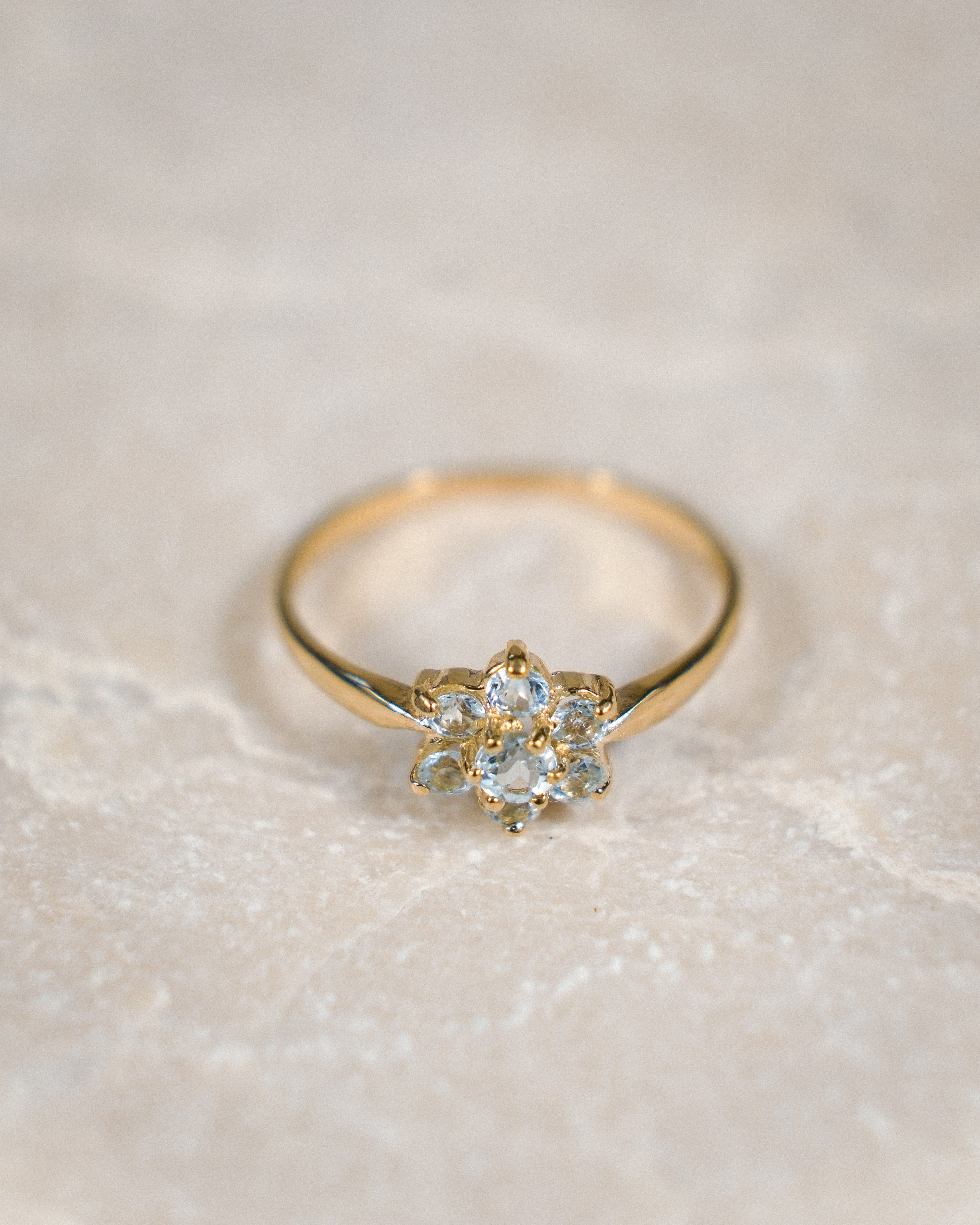 Elisanne • Vintage Aquamarijn Cluster Ring