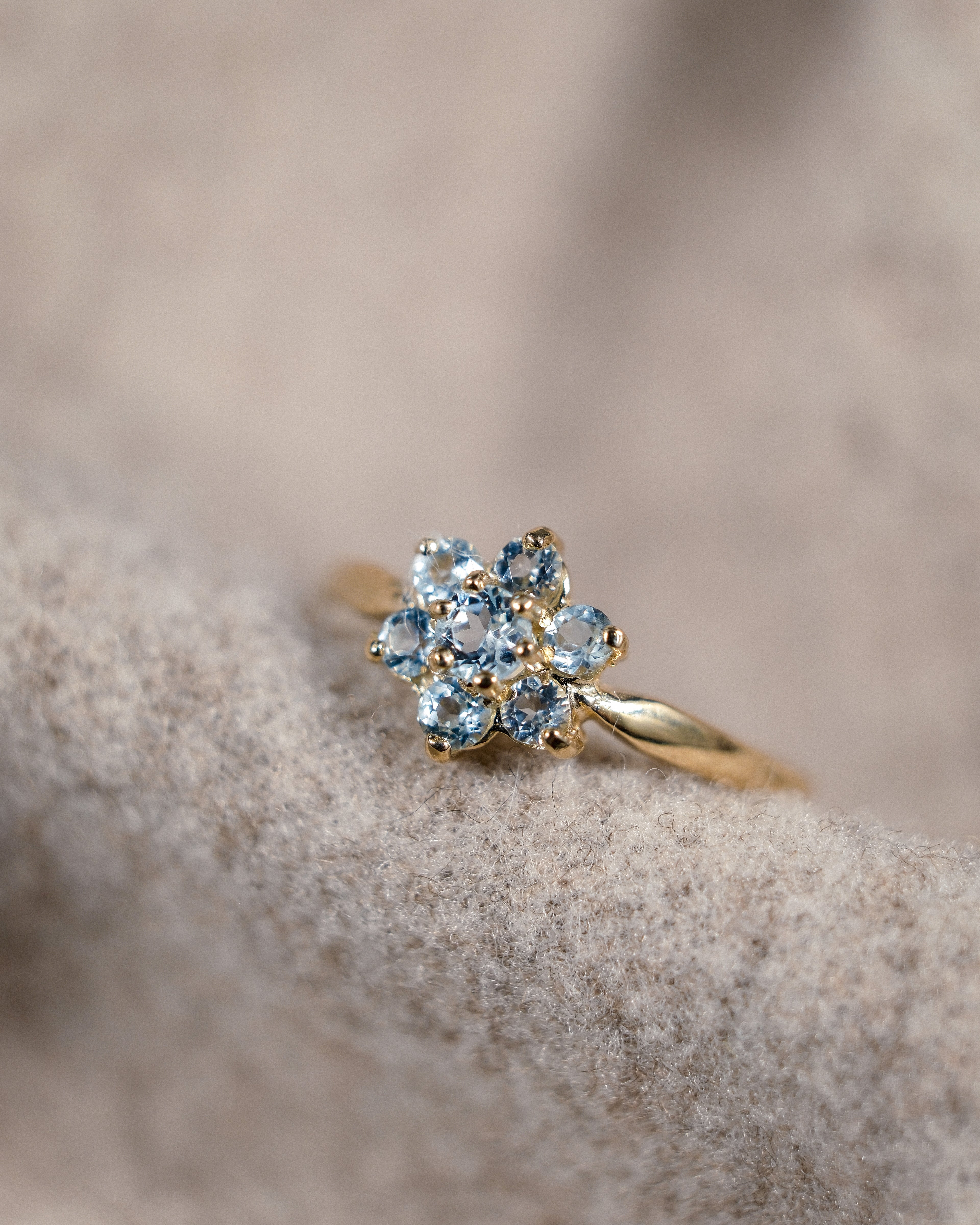 Elisanne • Vintage Aquamarijn Cluster Ring