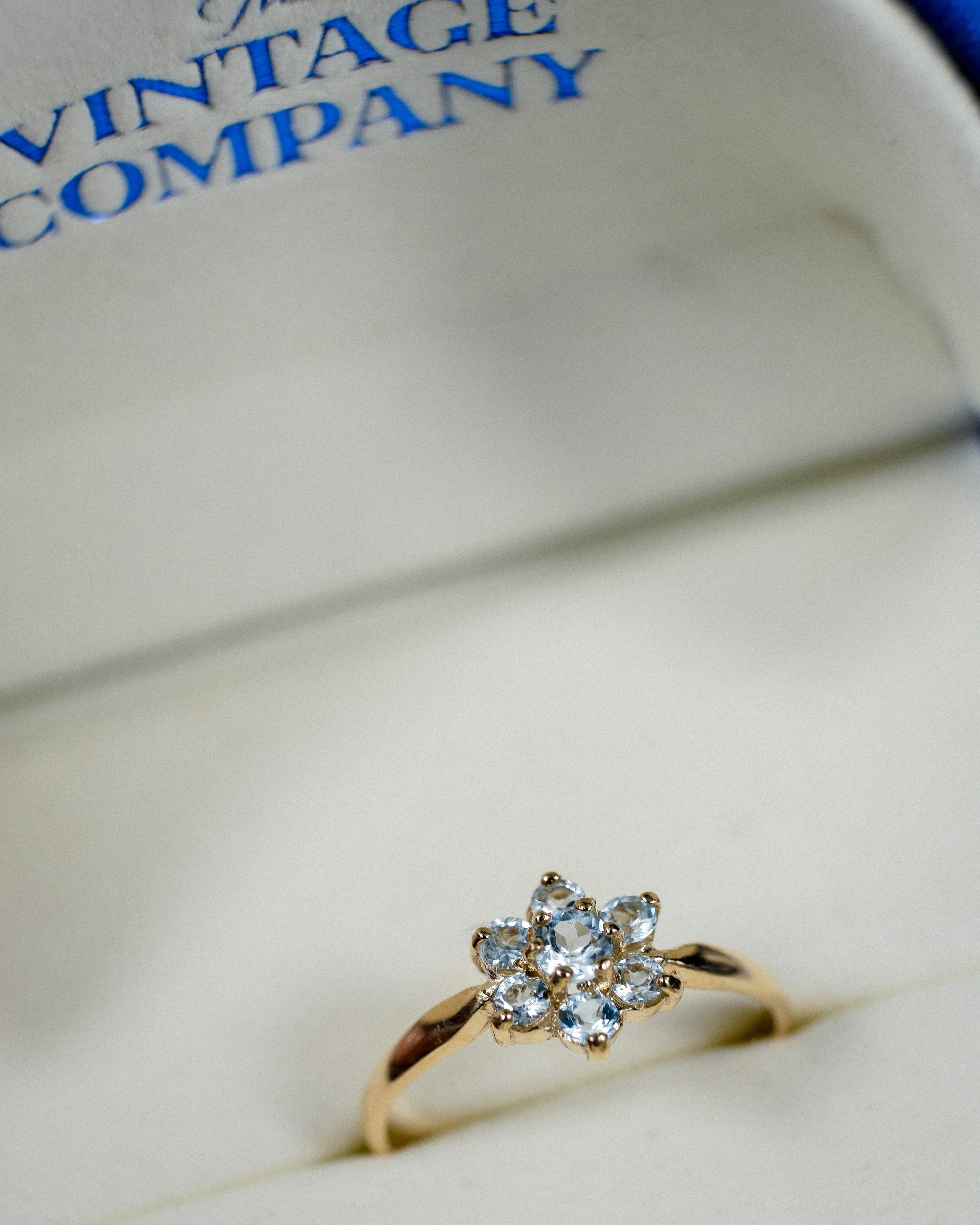 Elisanne • Vintage Aquamarijn Cluster Ring