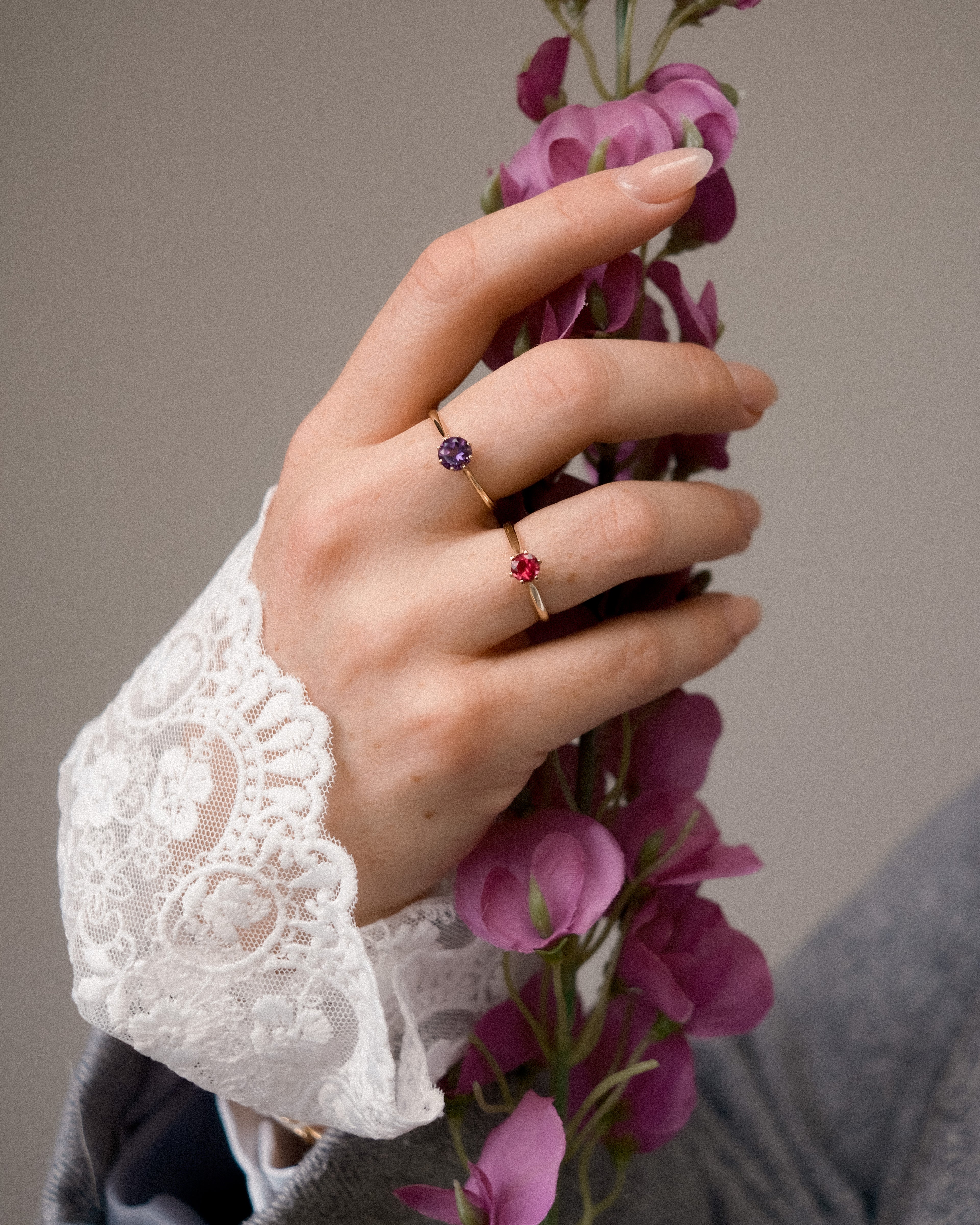 Maëlle • Vintage Amethist Solitaire Ring