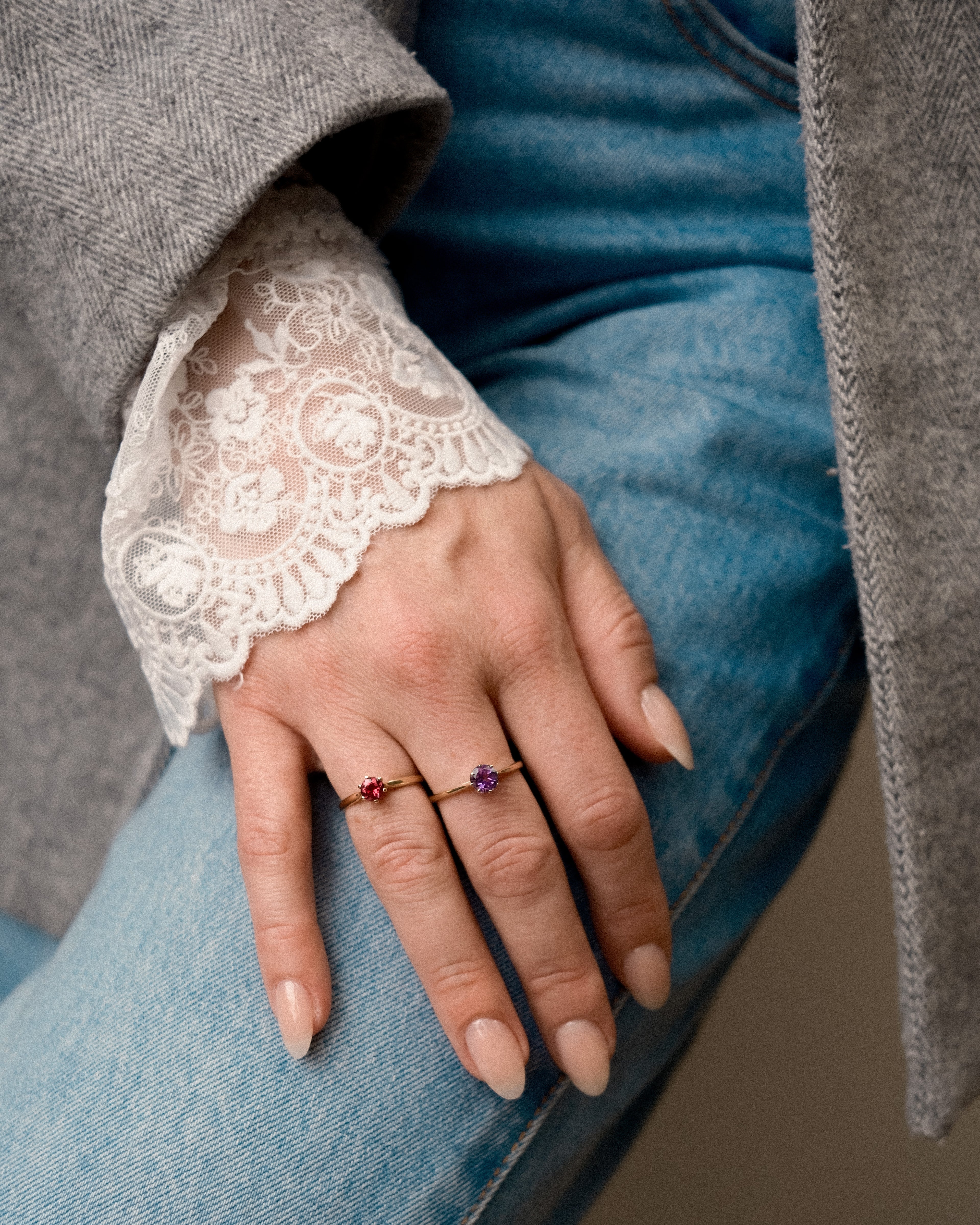 Maëlle • Vintage Amethist Solitaire Ring