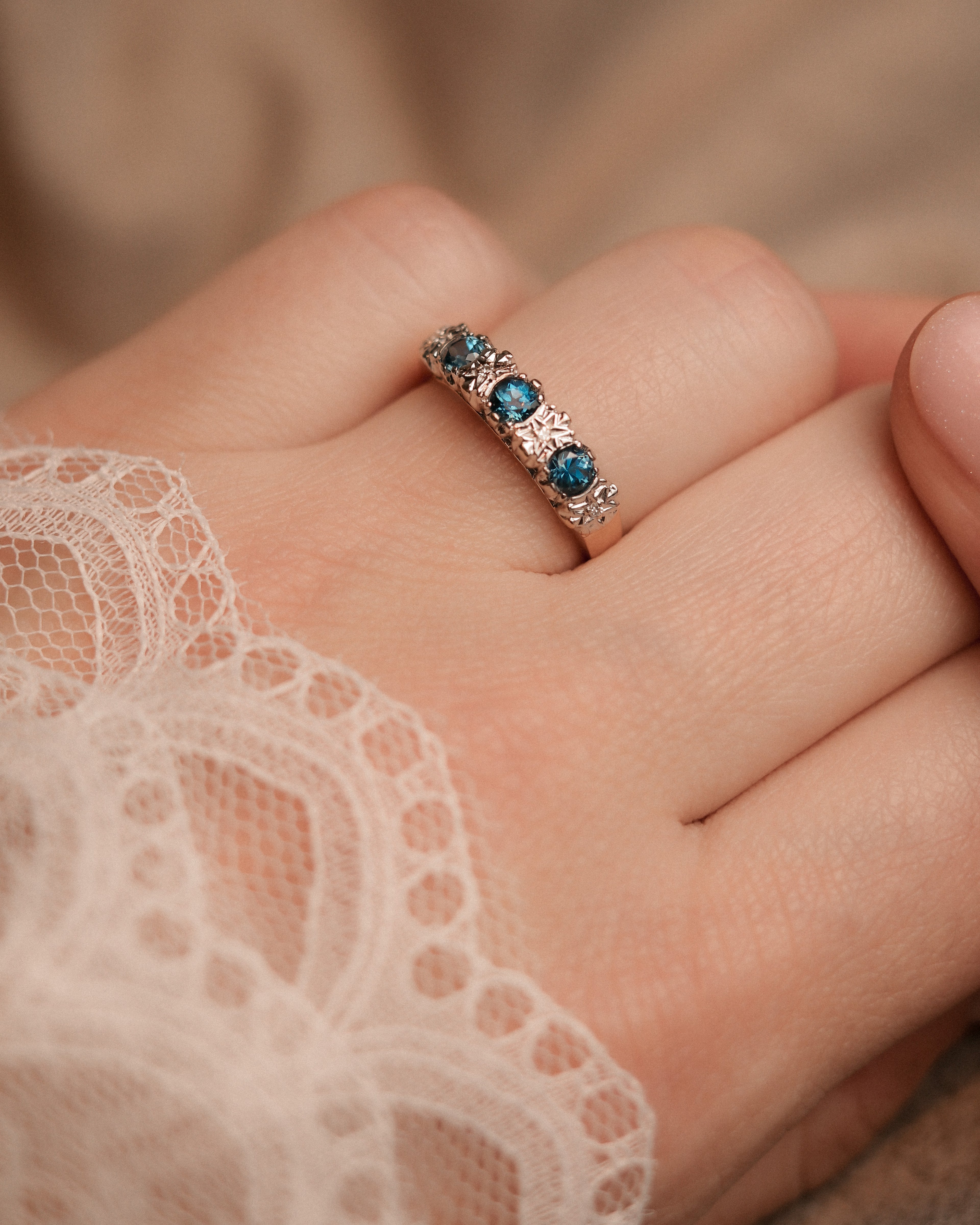 Lavinia • Vintage Topaas & Diamant Dress Ring