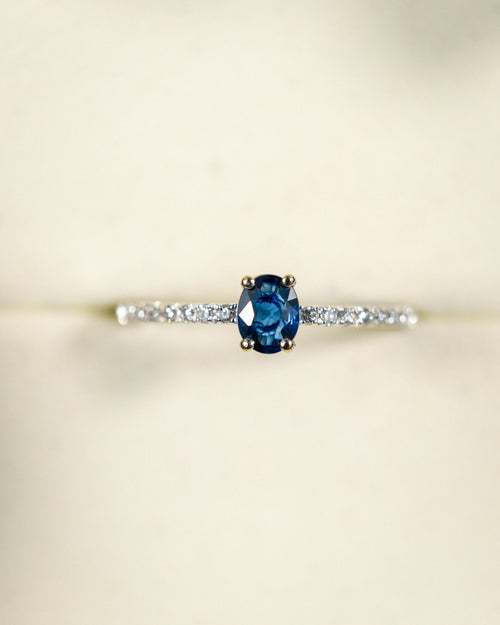 Lucile • Vintage Saffier & Diamant Dress Ring