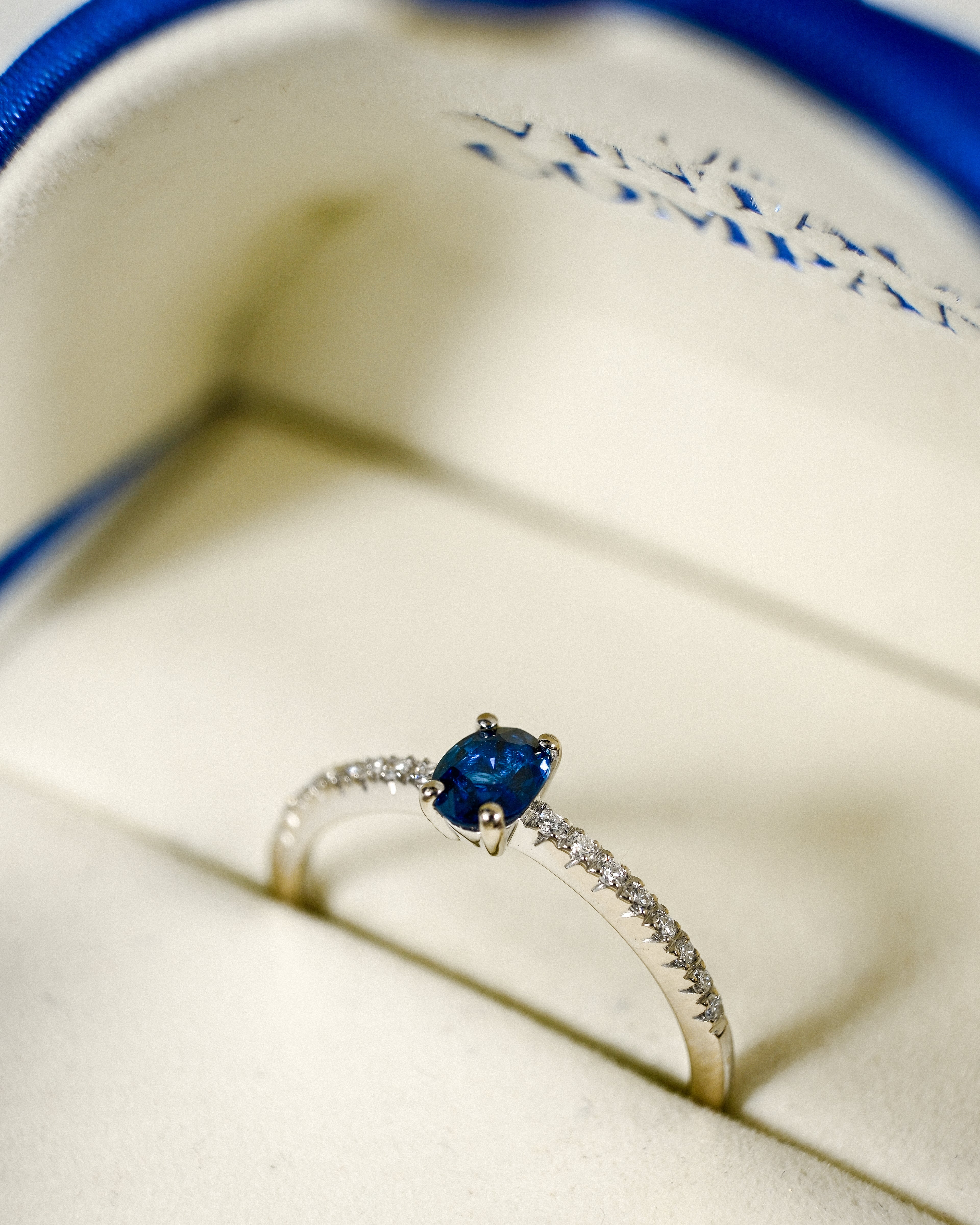 Lucile • Vintage Saffier & Diamant Dress Ring