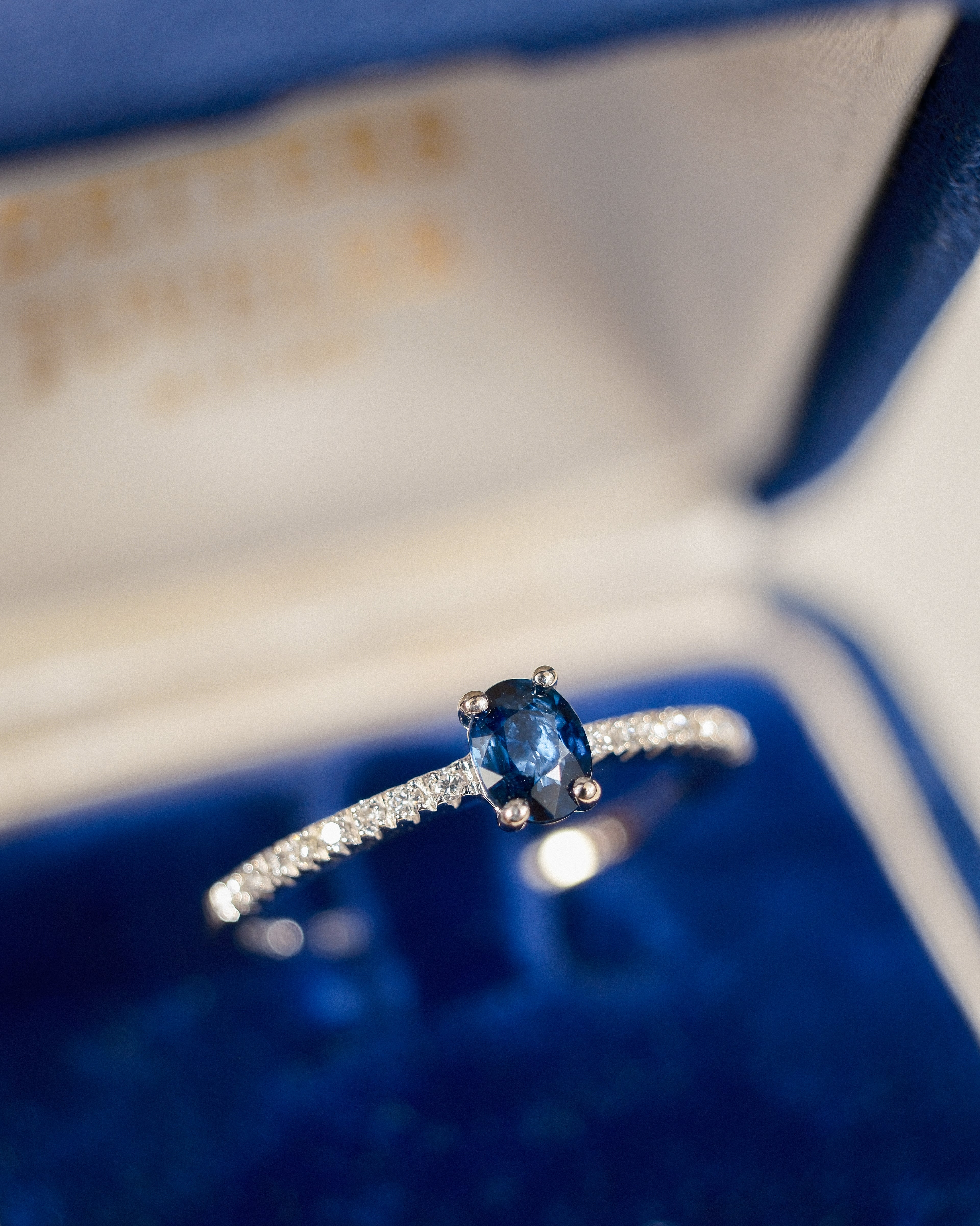 Lucile • Vintage Saffier & Diamant Dress Ring