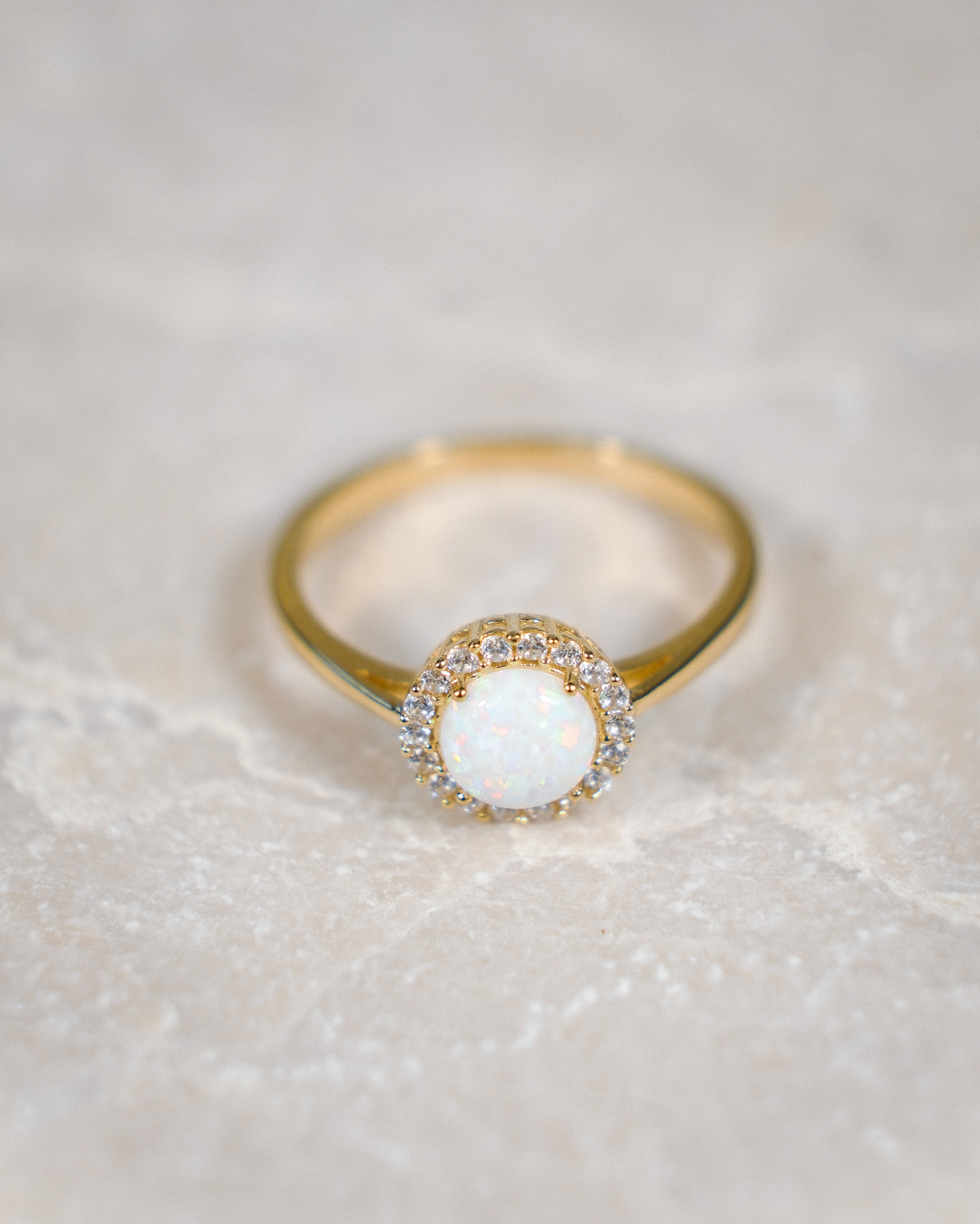 Maelys • Vintage Opaal & Zirkoon Cluster Ring